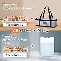 Vista 3 de Contenedor portátil refrigerado para aperitivos, artículos esenciales de playa, bolsa aislada para mantener la comida caliente, bandeja de servir