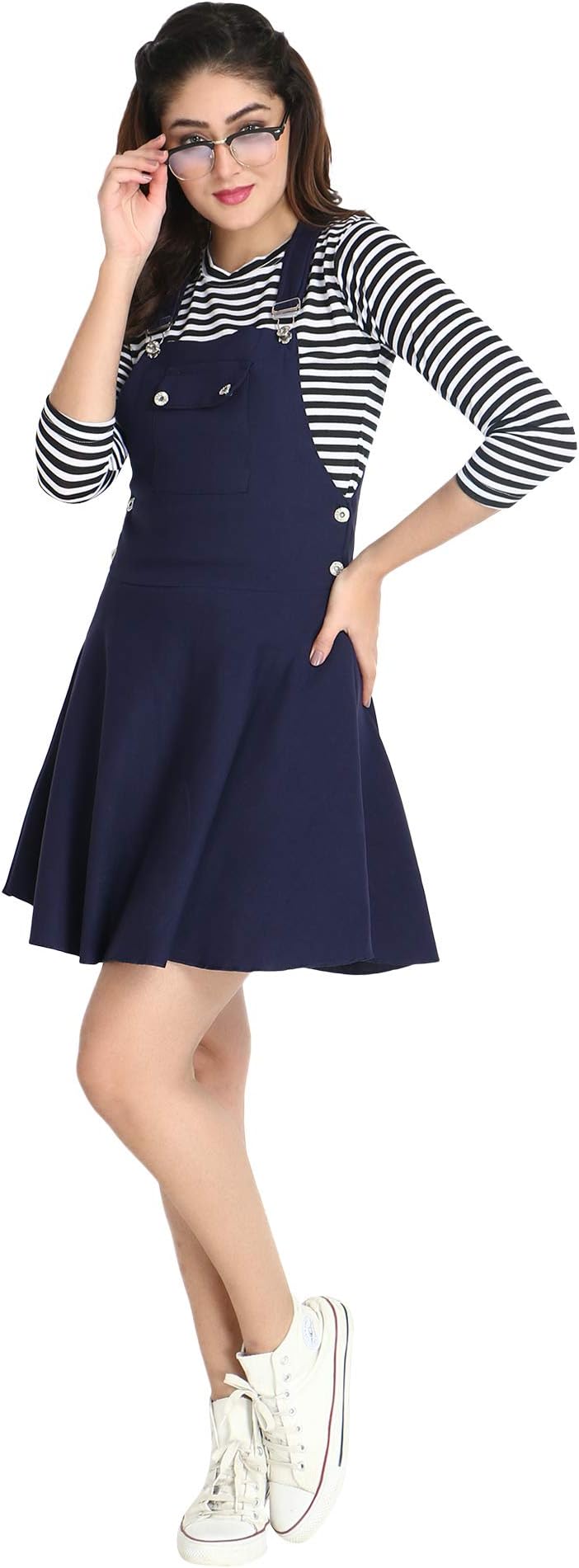 DIMPY GARMENTSBlended Women's Dungaree Dress with Top