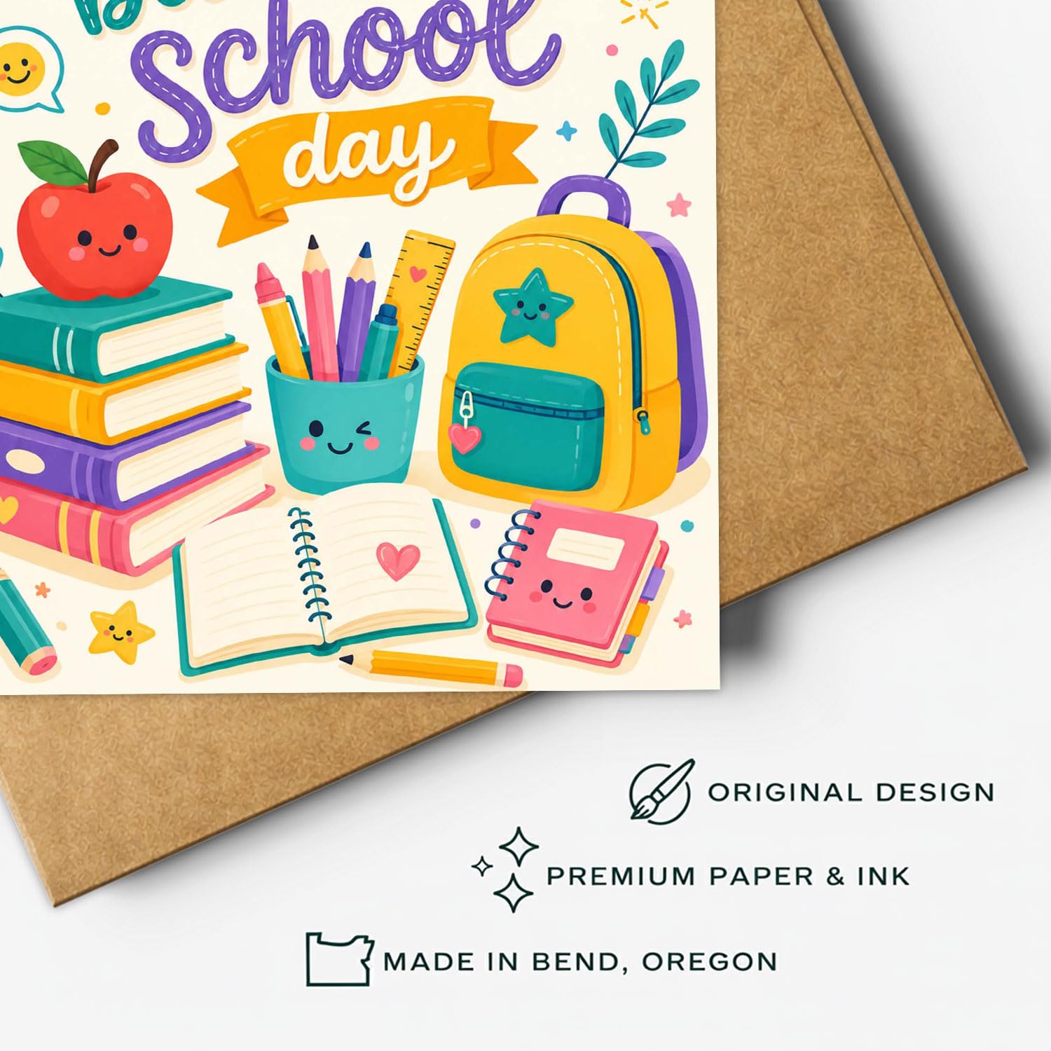 Happy Back to School Day Card First Day of School Card for Kids