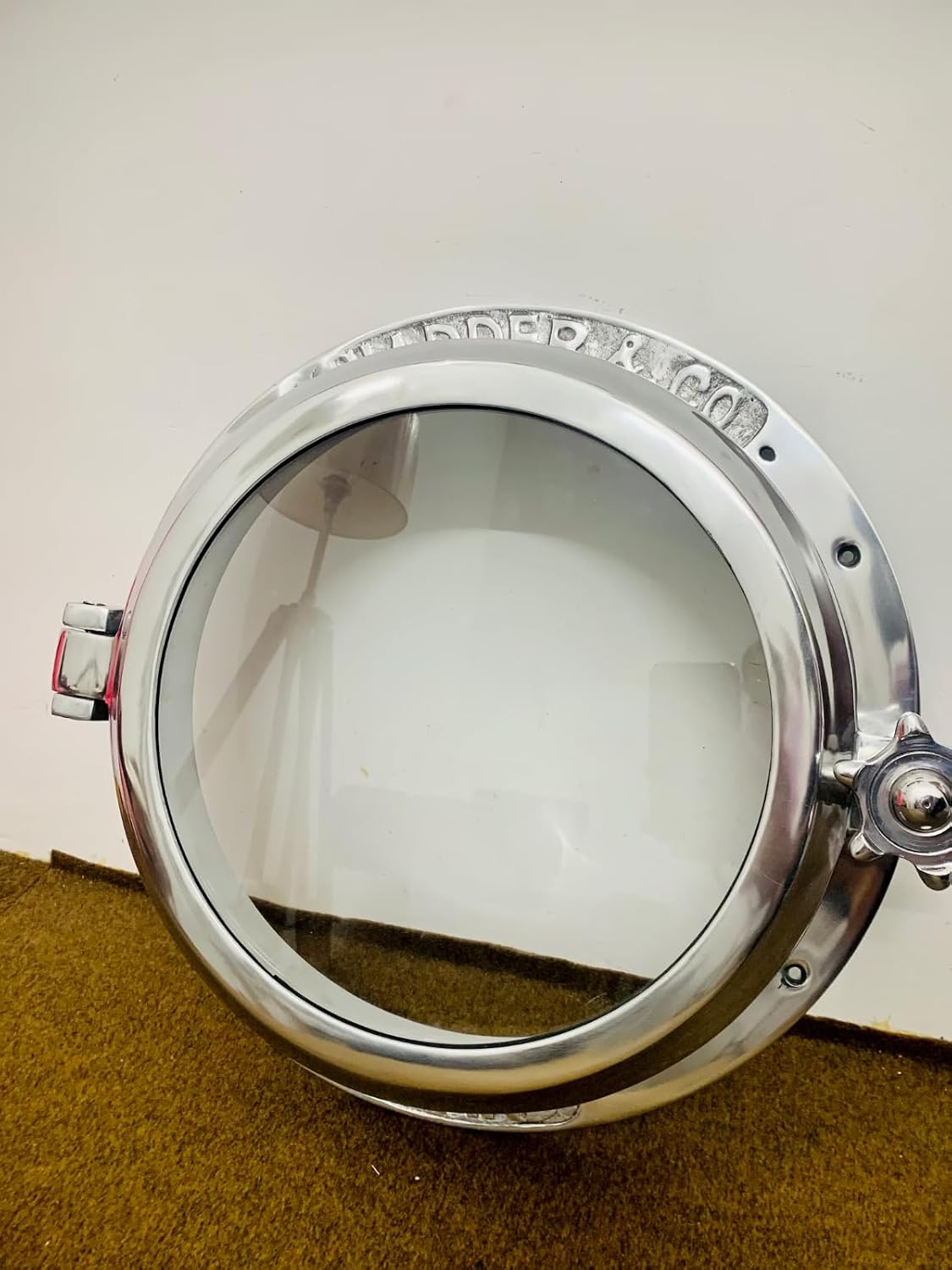 16" Porthole Round Rope Porthole Aluminum Finish Port Mirror Wall Hanging Ship