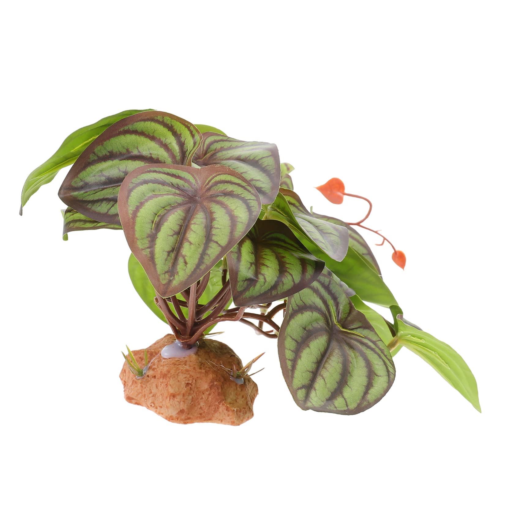 FRCOLOR 4pezzi Piante Decorative Artificiali Per Terrario Accessorio Per Rettili e Acquari Design Realistico Per Habitat Di Tartarughe Lucertole e Pesci Facile Installazione e Sicuro Per
