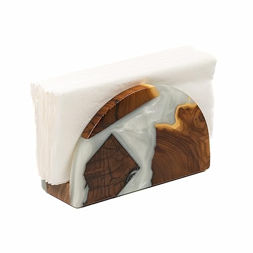 Miniatura 3 de Resin Wood Art  Luxury Wooden Napkin Holder for table decoration. Modern Napkin Storage Dispenser Decor for Home, Kitchen, Restaurant, Café and Bar