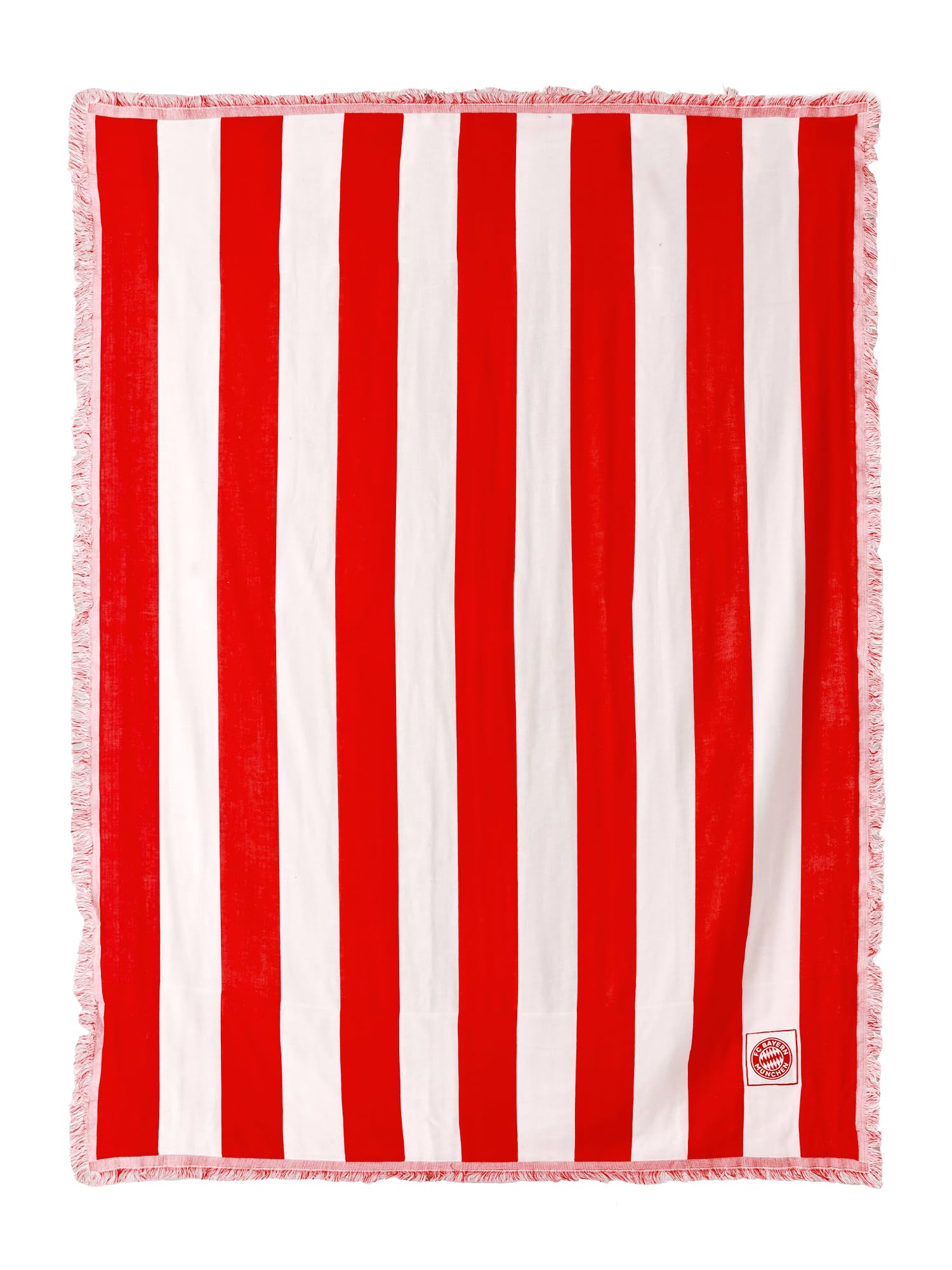 FC Bayern München Sommerdecke Kuscheldecke 130 x 170 cm (Rot/Weiß) I Flauschige Sofadecke mit Vereinswappen I Offiziell lizenziert