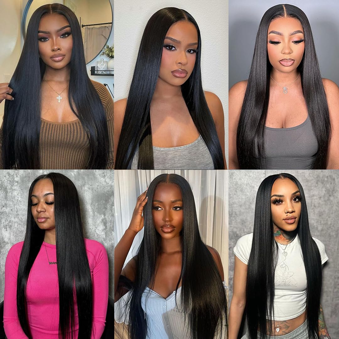 Amazon.com : Brazilian Straight Human Hair 3 Bundles with  display picture 2