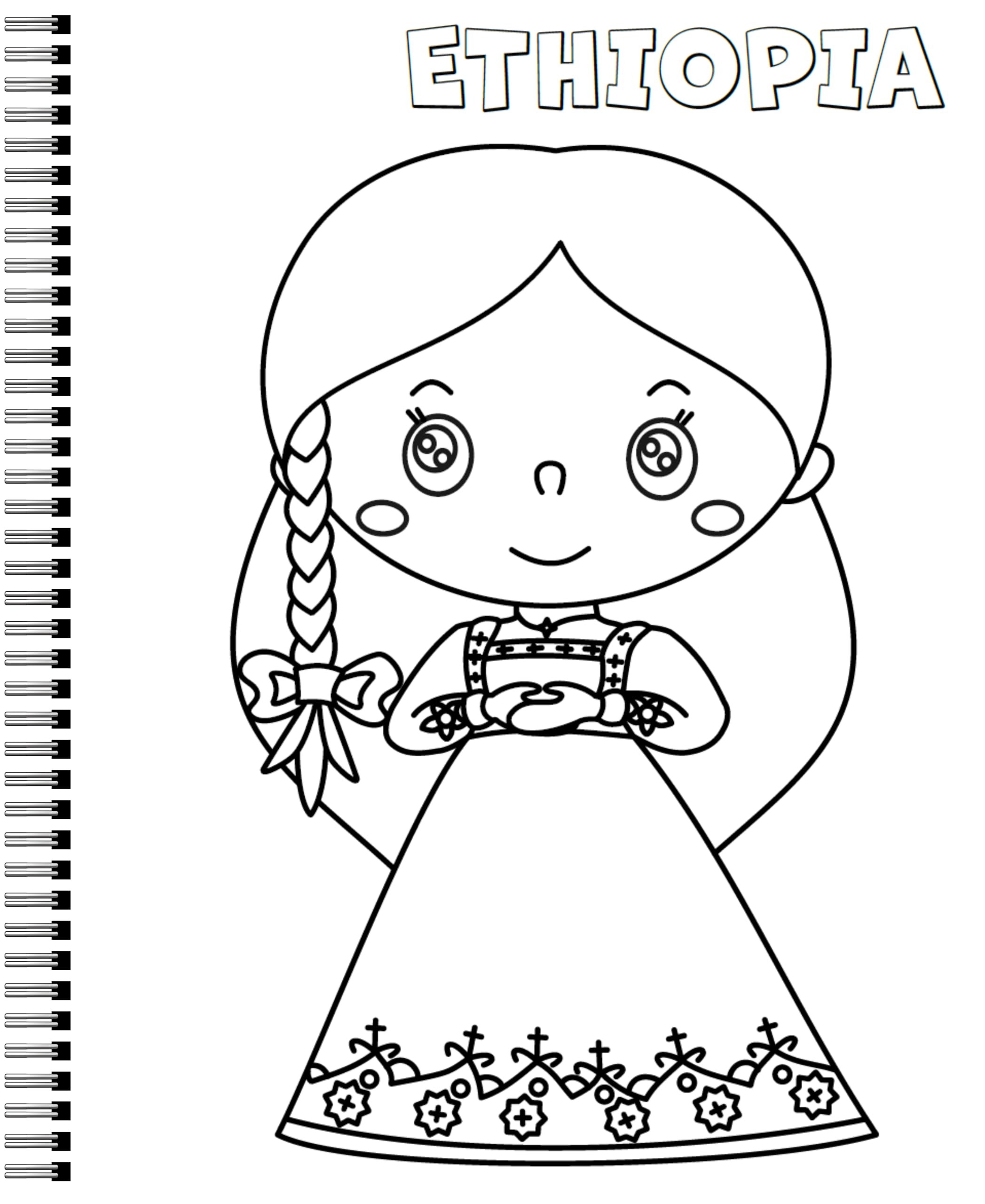 Girls' Fashion Around the World: Cute and Easy Coloring Book [Spiral-bound] LobsterBunny Entertainment and Jenny Martin - PT05