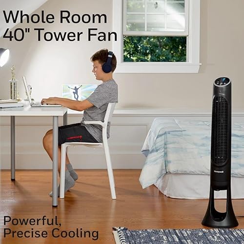Miniatura 6 de HONEYW HYF260BV2 QuietSet - Ventilador eléctrico oscilante con soporte de torre (negro) (renovado)