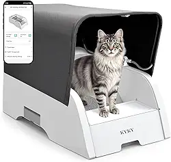 Caixa de areia autolimpante 2 em 1 com controle de aplicativo, design de dossel aberto ou coberto para atender às preferências variadas dos gatos, caixa de areia automática grande para vários gatos