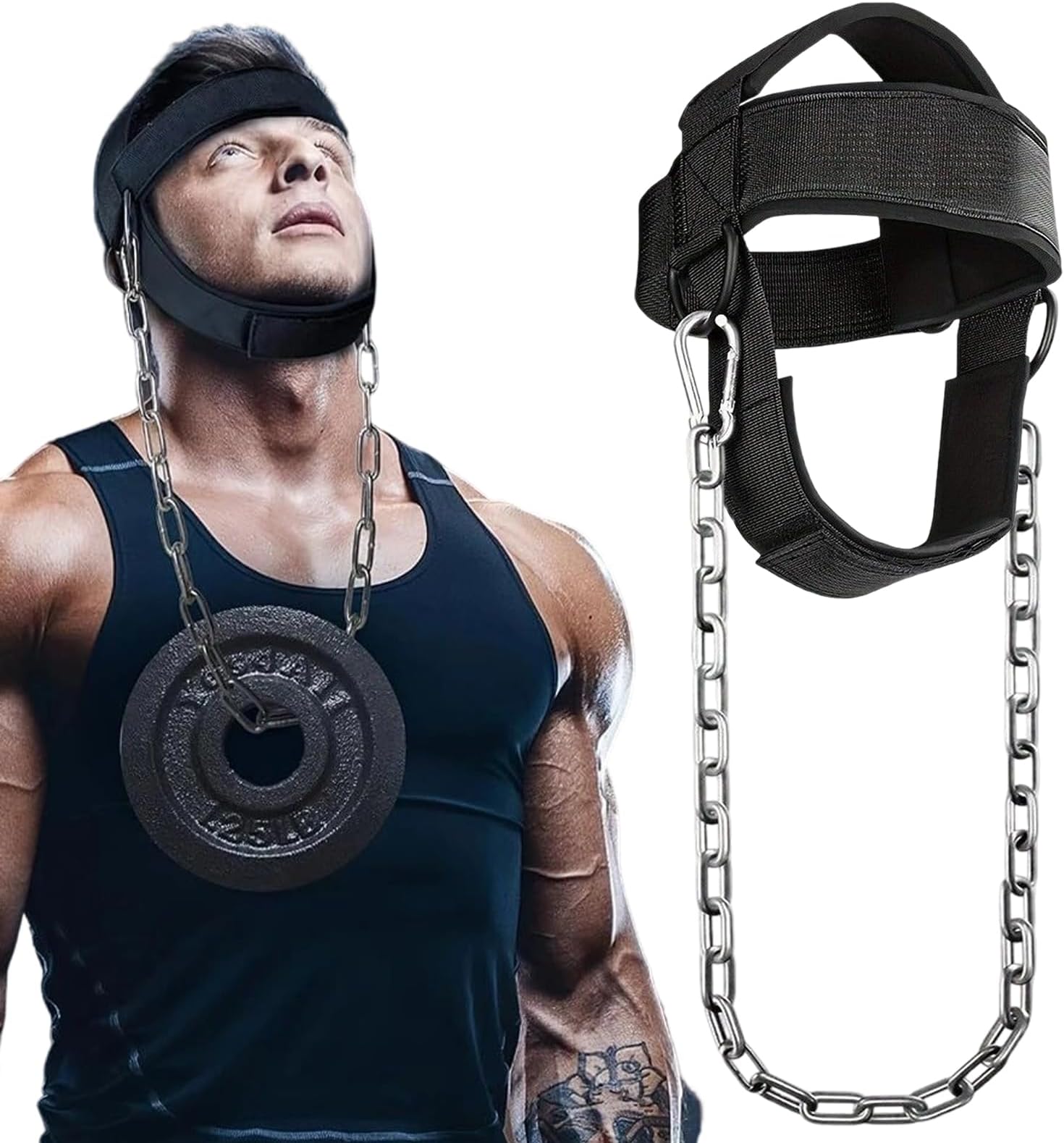 Neck Workout | Upper Back Strengthening Trainer with Adjustable Head Chin Straps | Neck Exercise Equipment - for Home Workout Exercise Yoga Pilates Fitness Deskwork Athlete Boxing Weight Lifting