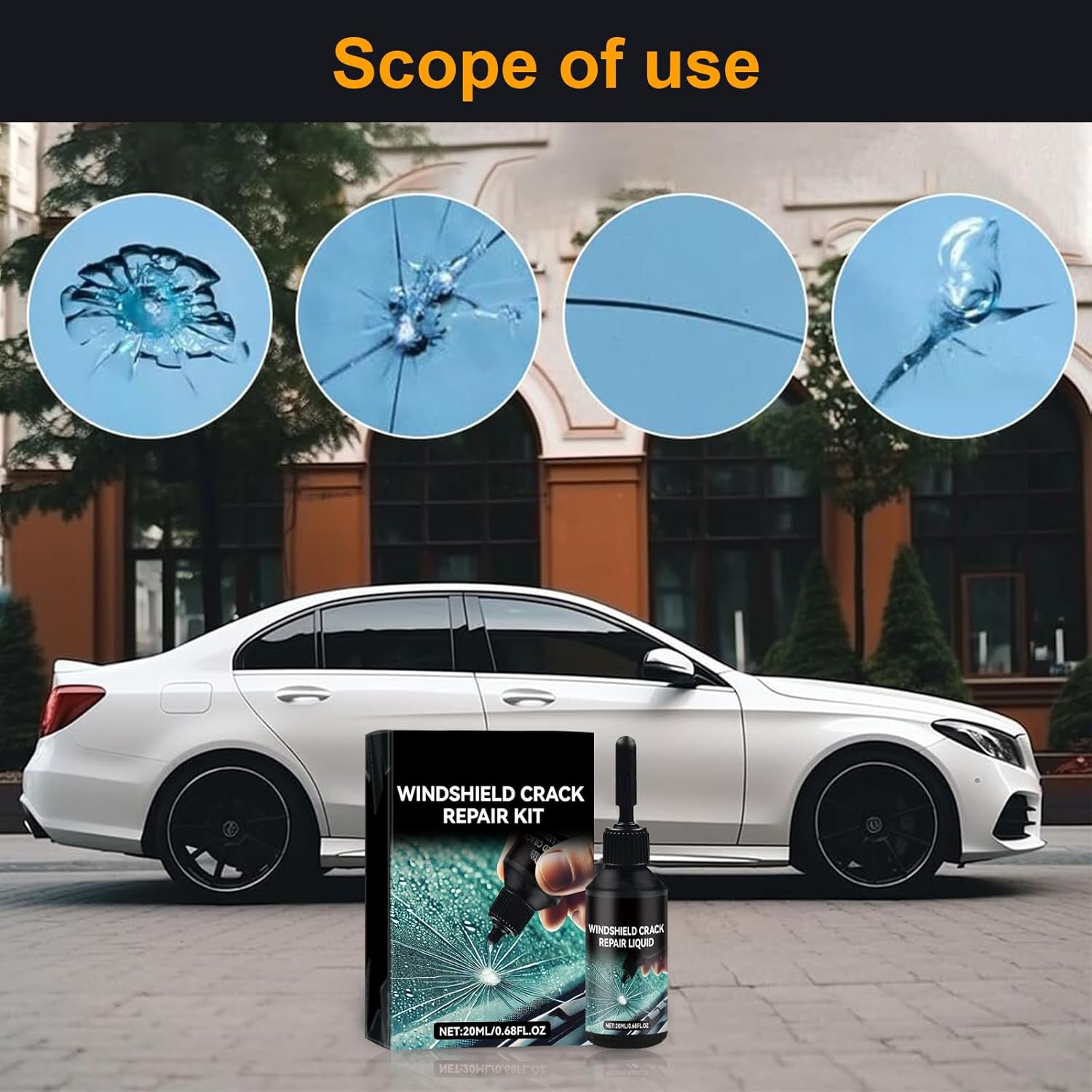 3PC Windshield Crack Repair Kit, 2025 Upgrade Cracks Gone Glass Repair Kit,Premium Car Quick Fix Windshield & Glass Repair Tools, Windshield Crack Repair Fluid Automotive Windscreen Tool