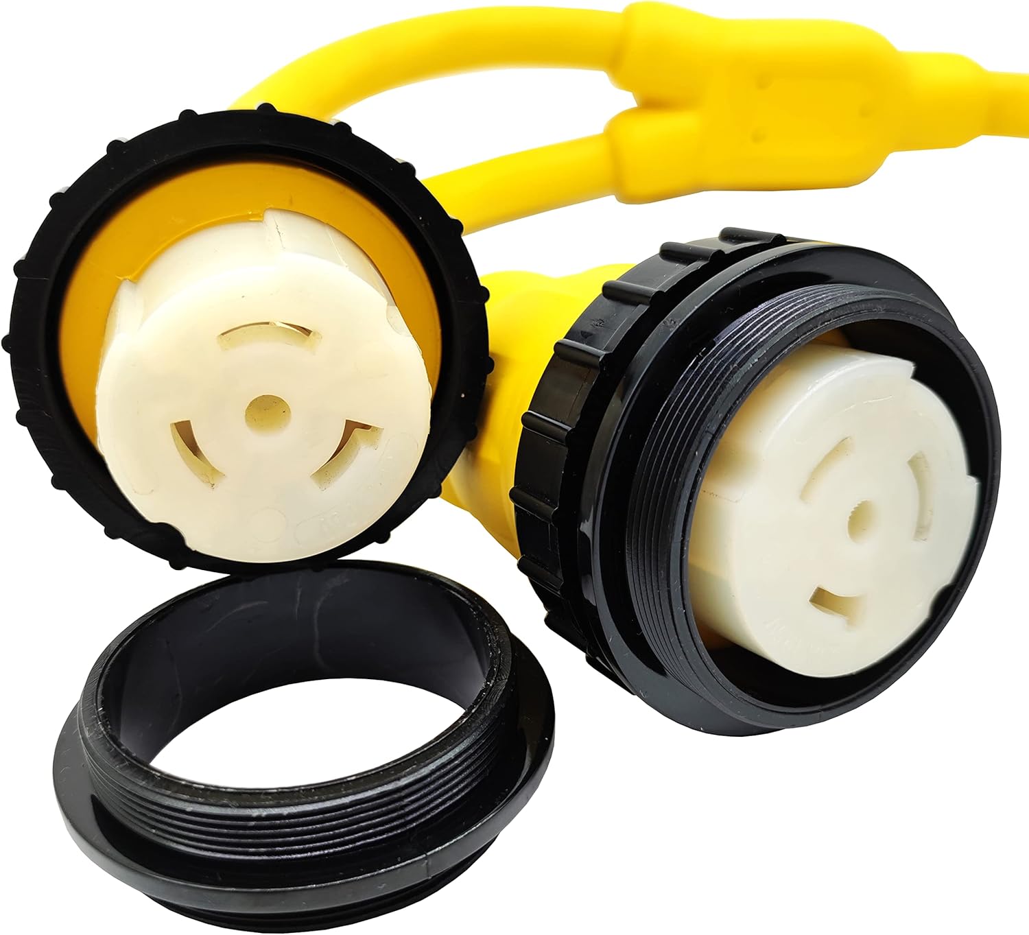 Parkworld 885804 Splitter Marine Shore Power SS2-50P Male Plug to (2) SS1-50R Female Receptacle, (1) 250V to (2) 125V Y Adatper Cord
