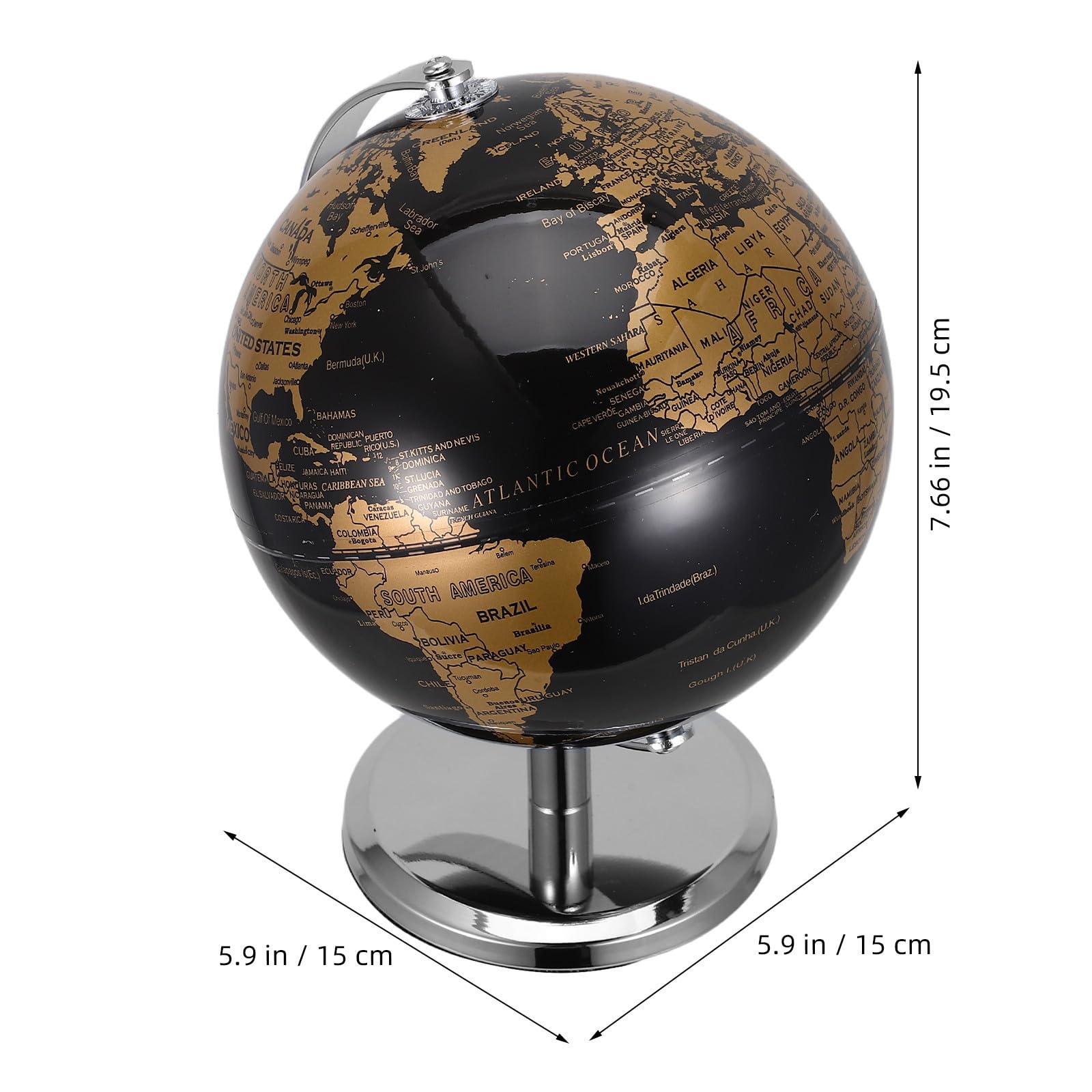 Globo Terráqueo Decorativo Accesorio Educativo y Decorativo Moderno para Escritorio con Diseño Detallado para Oficina y Estudio