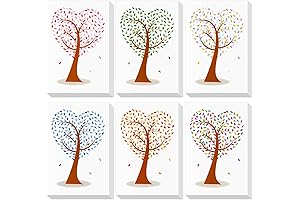 Juvale 48 Pack Heart Shaped Tree Blank All Occasion Greeting Notecards with Envelopes