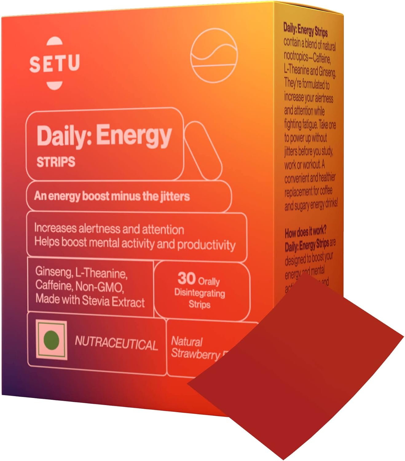 SETU Daily Energy Strips Plant Based Instant Energy