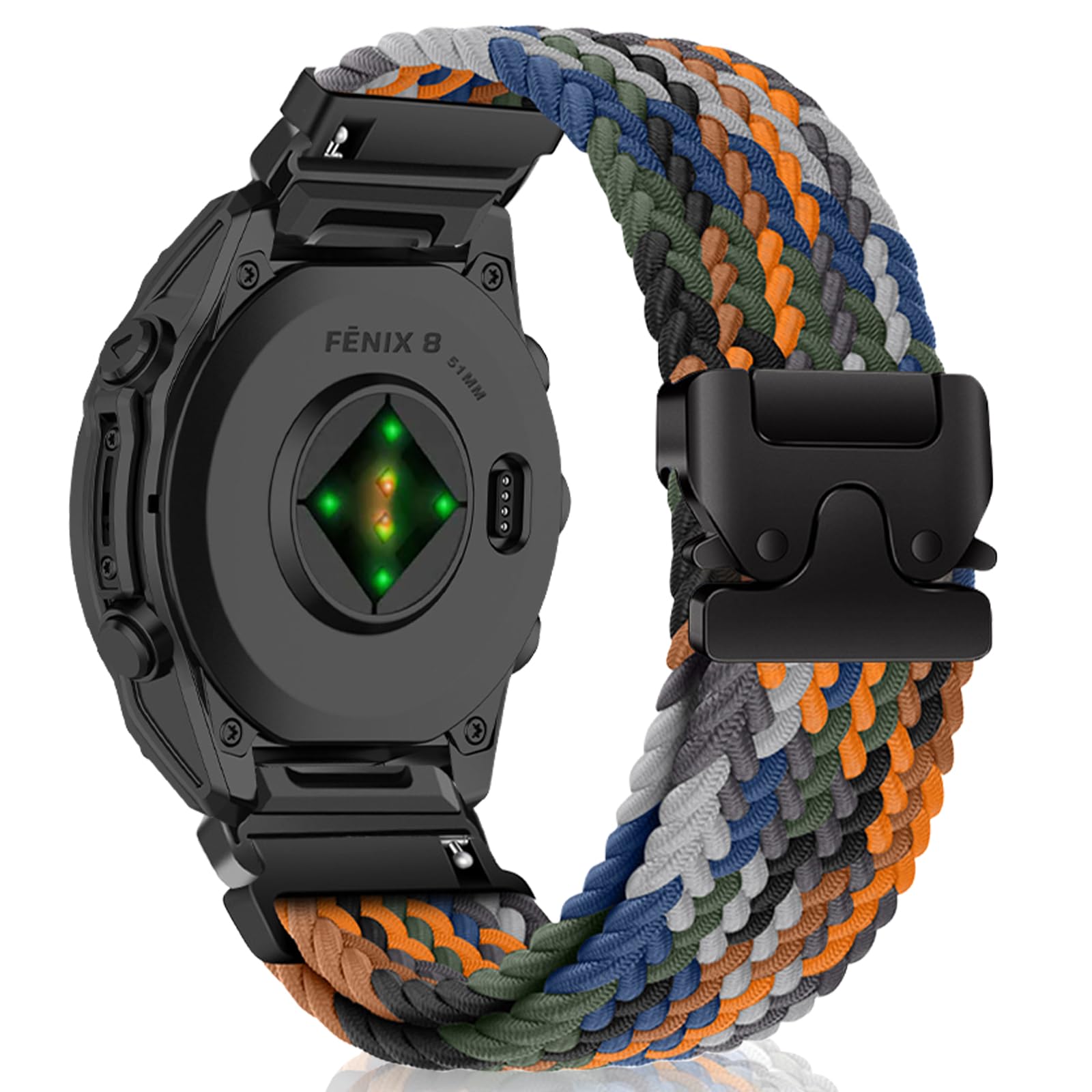 MiKoyi Nylon Band for 51mm of Garmin Fenix 8 Pro/Quatix 8/Tactix 8/D2 Mach 2, 26mm QuickFit Stretchy Braided Nylon Sport Strap for Garmin Fenix 7X/7X