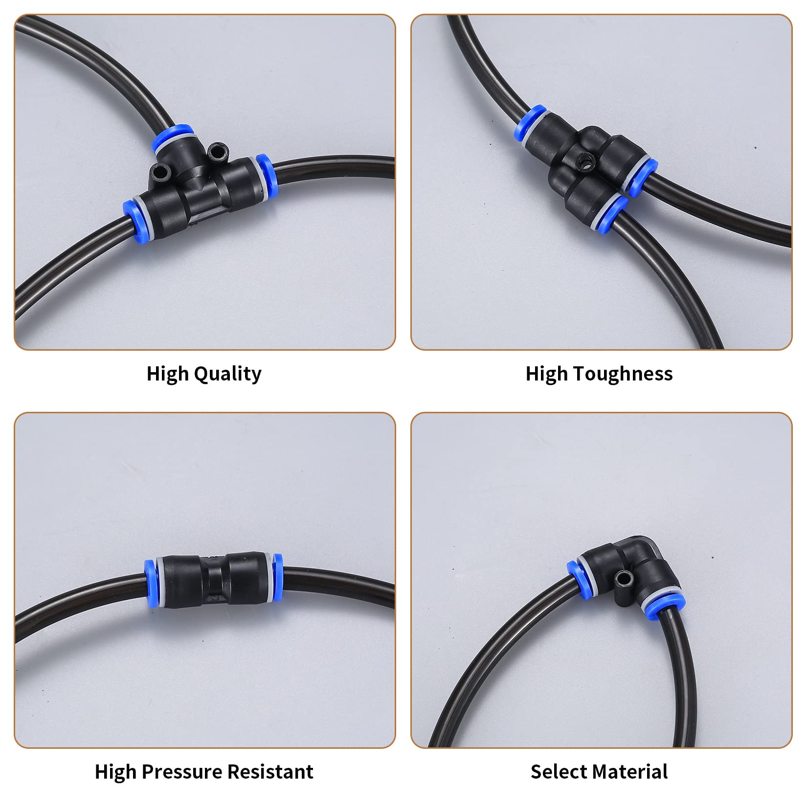 EVTSCAN 10 Pezzi Connettori Pneumatici Raccordi A Spinta Diritti - Diametro Tubo 4 Mm - Per Compressori D'Aria E Apparecchiature Di Automazione - 2