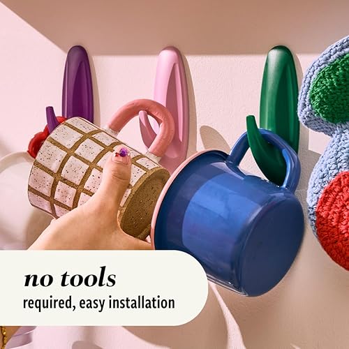 Miniatura 5 de Command Paquete de ganchos de diseño mixto, limonada lila, 10 ganchos, 16 tiras Limonada Lila,Arctic Freeze,Ciruela