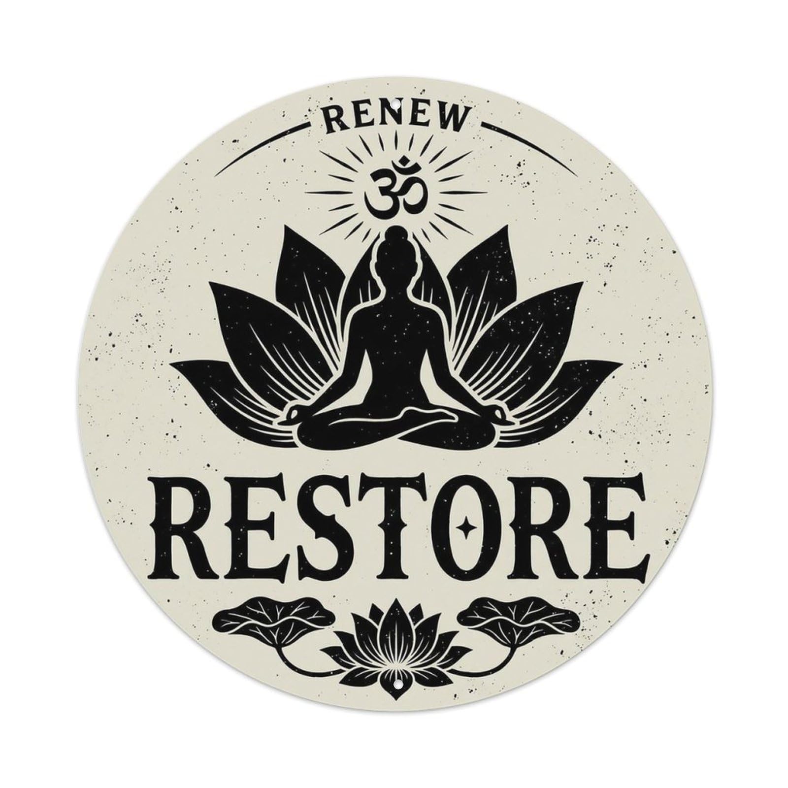 Zen Flower Meditation Den Restore Metal Tin Sign