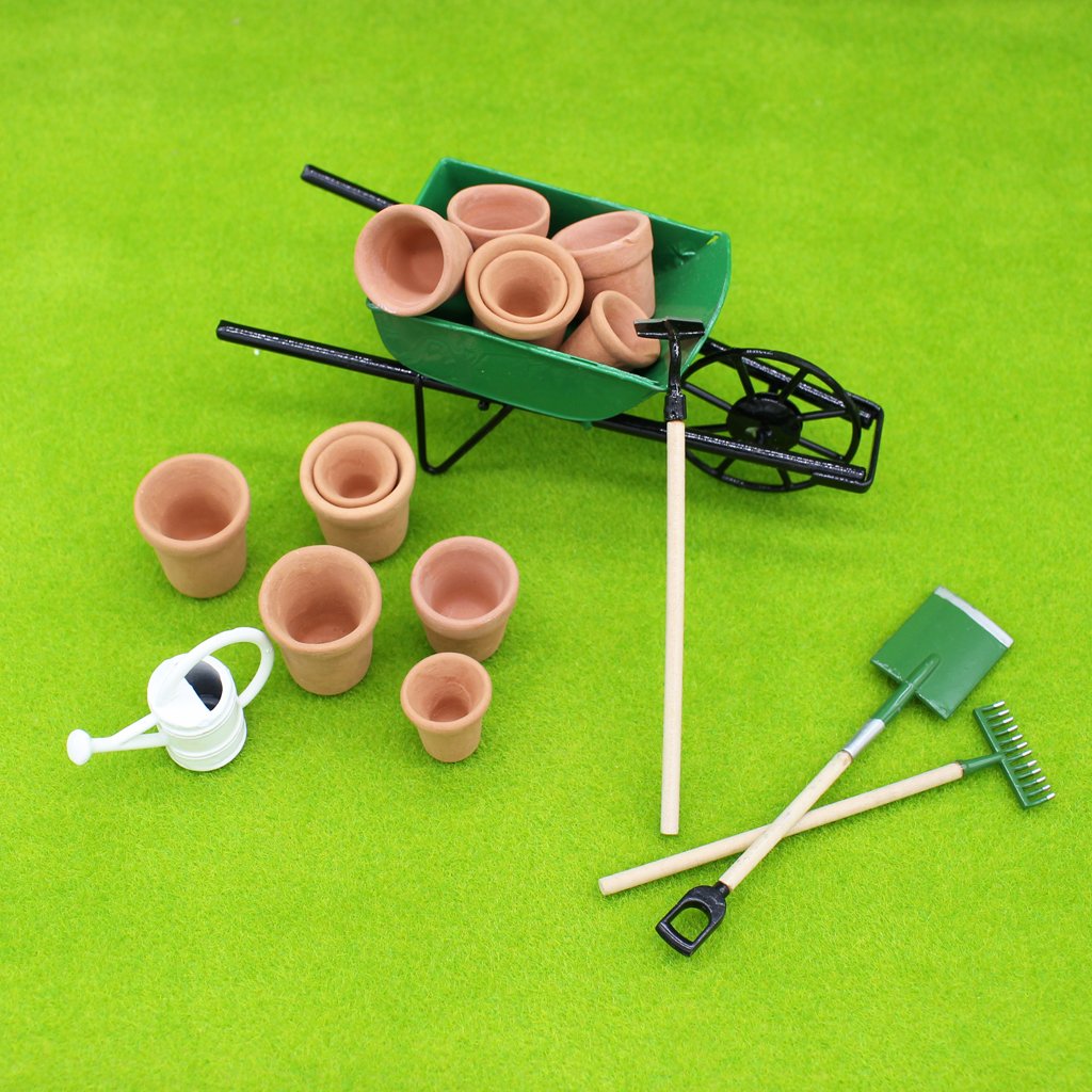 Lot De 5 Fleurs Miniatures En Pot – Résine Peinte à La Main – Pour Maison De Poupée 1:12 – Déco Pâques