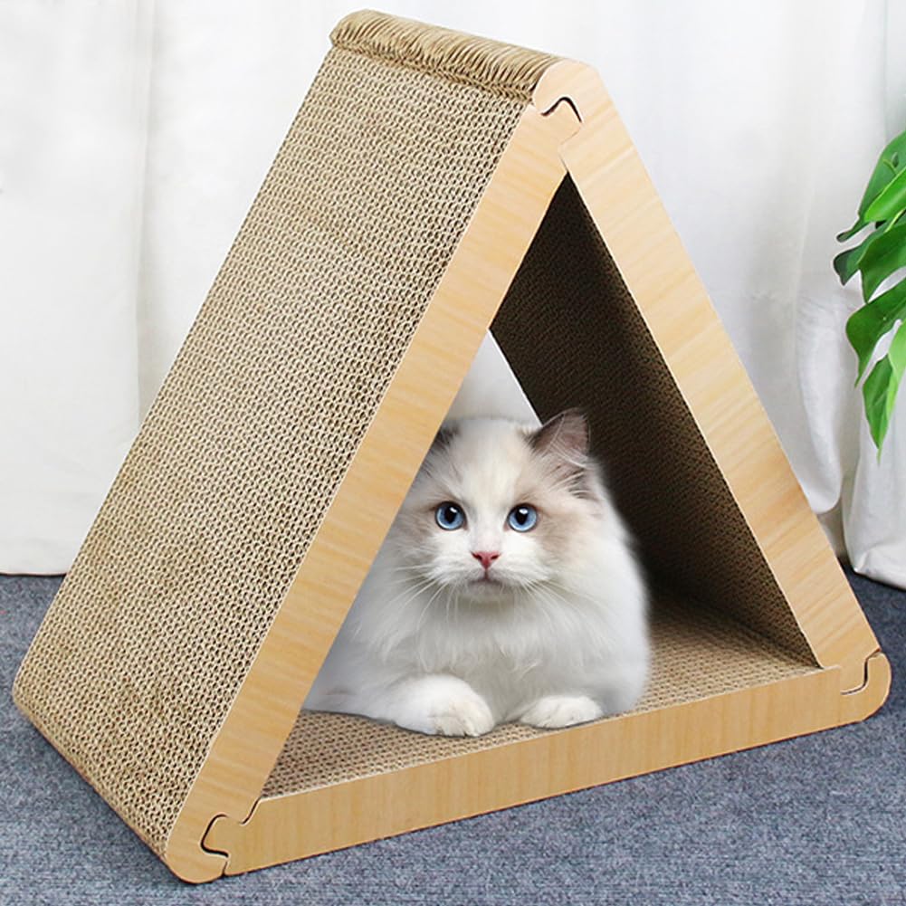 LFZLHPP Cat Scratcher Cardboard Cat Scratch Pad with Premium Scratch Textures Design Durable Cat Scratching Large Triangle Vertical Cat Scratching