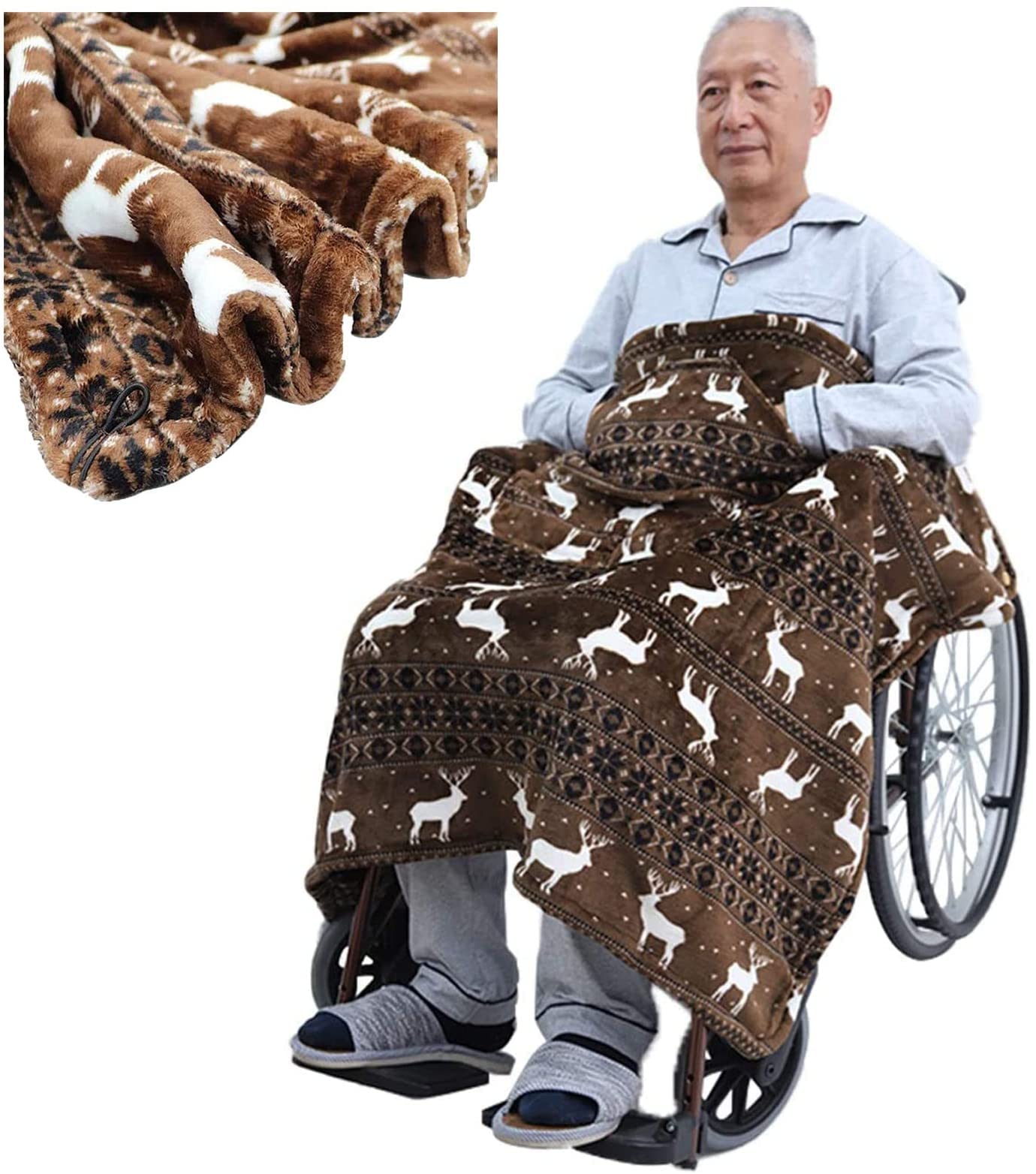 Manta para silla de ruedas Manta cálida para silla de ruedas - Funda cálida para piernas de silla de ruedas Manta cálida multifuncional para sofá Almohadilla cálida para piernas y pies de inviern