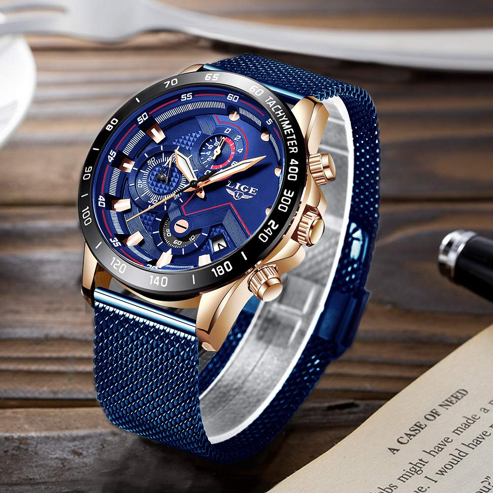 LIGE Orologio Intelligente, IP67 Impermeabile Fitness Sportivo Pedometro Con Monitoraggio Frequenza Cardiaca/Pressione Sanguigna/Sonno Cronometro Contapassi Touch screen Smartwatch IOS Android