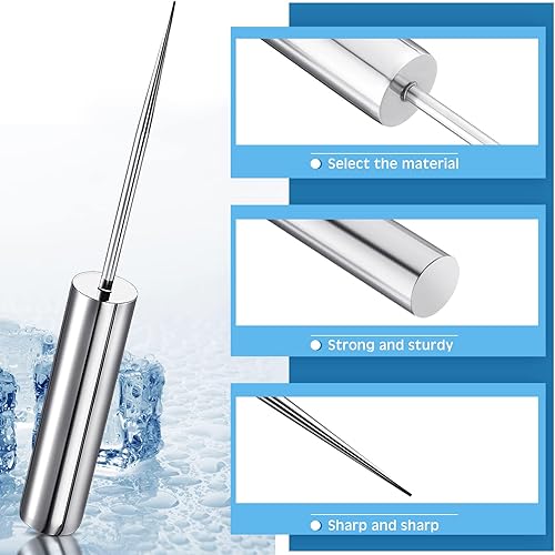 Miniatura 10 de Picadora de hielo de acero inoxidable, trituradora de hielo para quitar cincel, herramienta de hielo triturado para cocina, bares, camareros,