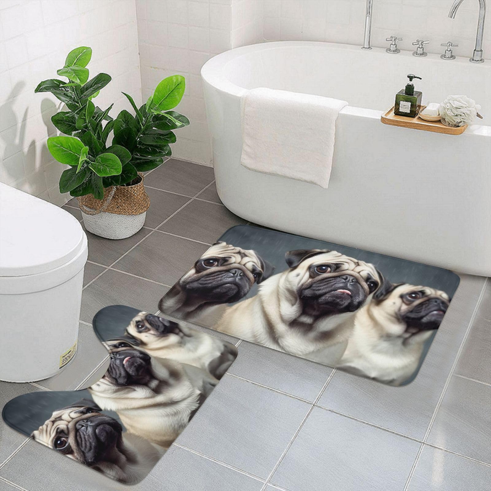 Tapis de bain antidérapant lot de 2 contre les sols glissants