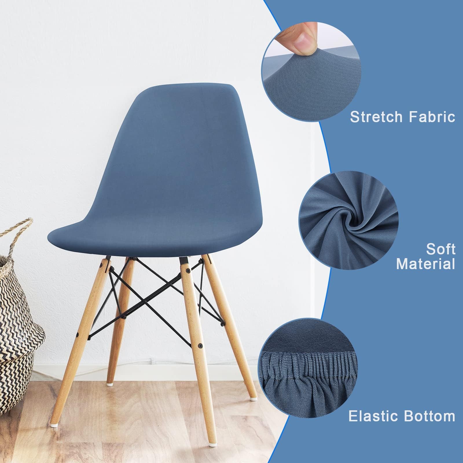 Set di 4 coprisedie in velluto elasticizzato, universali, rimovibili e lavabili, ideali per hotel, sala da pranzo, cucina, migliora l'arredamento della tua sala da pranzo