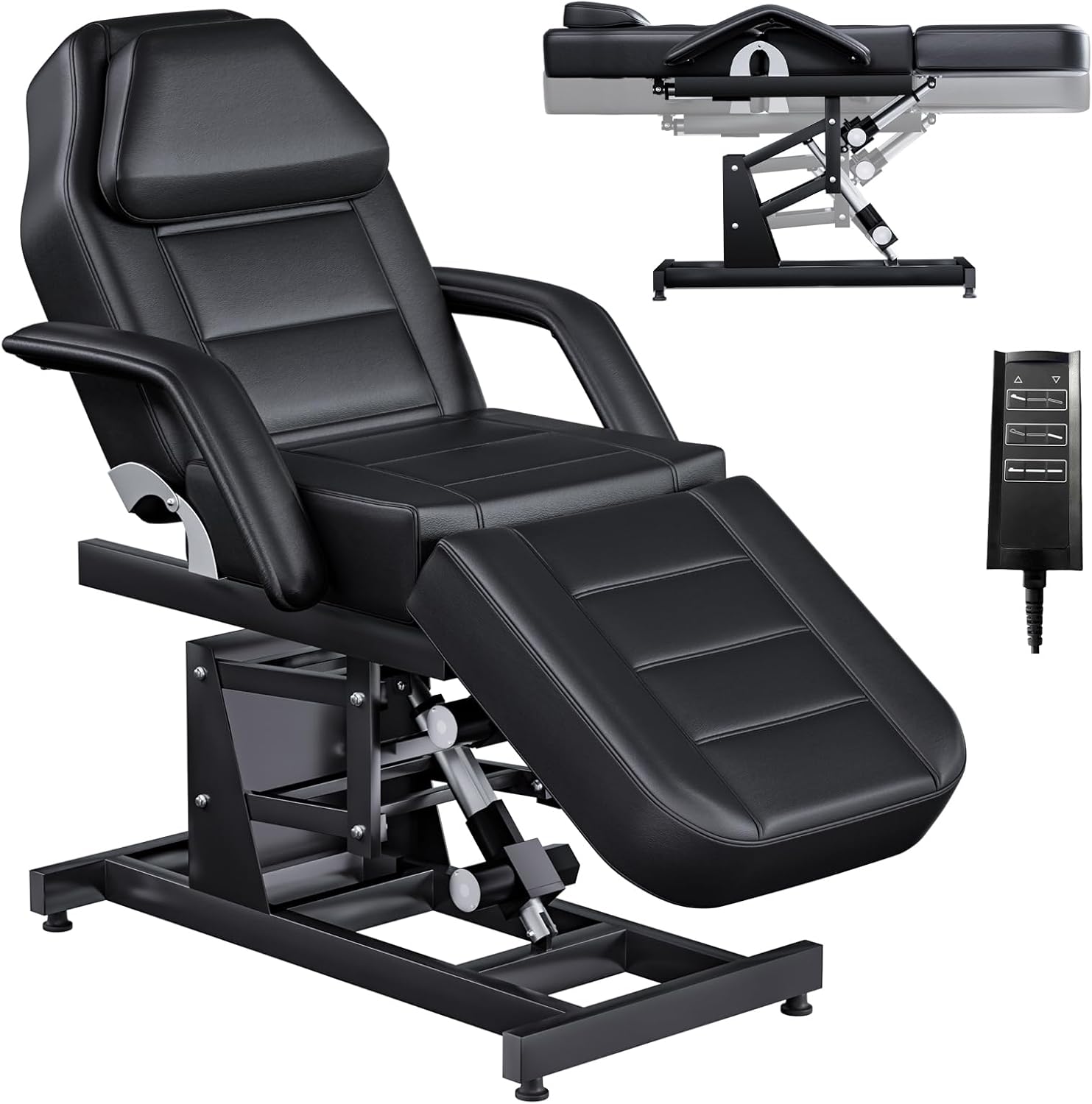 Drexo Full Electric Massage Table with Lift, 3 Motor Professional Facial Bed for Estheticians, Spa & Waxing, Heavy-Duty Adjustable Massage Bed for Physical Therapy, Load1500Lbs