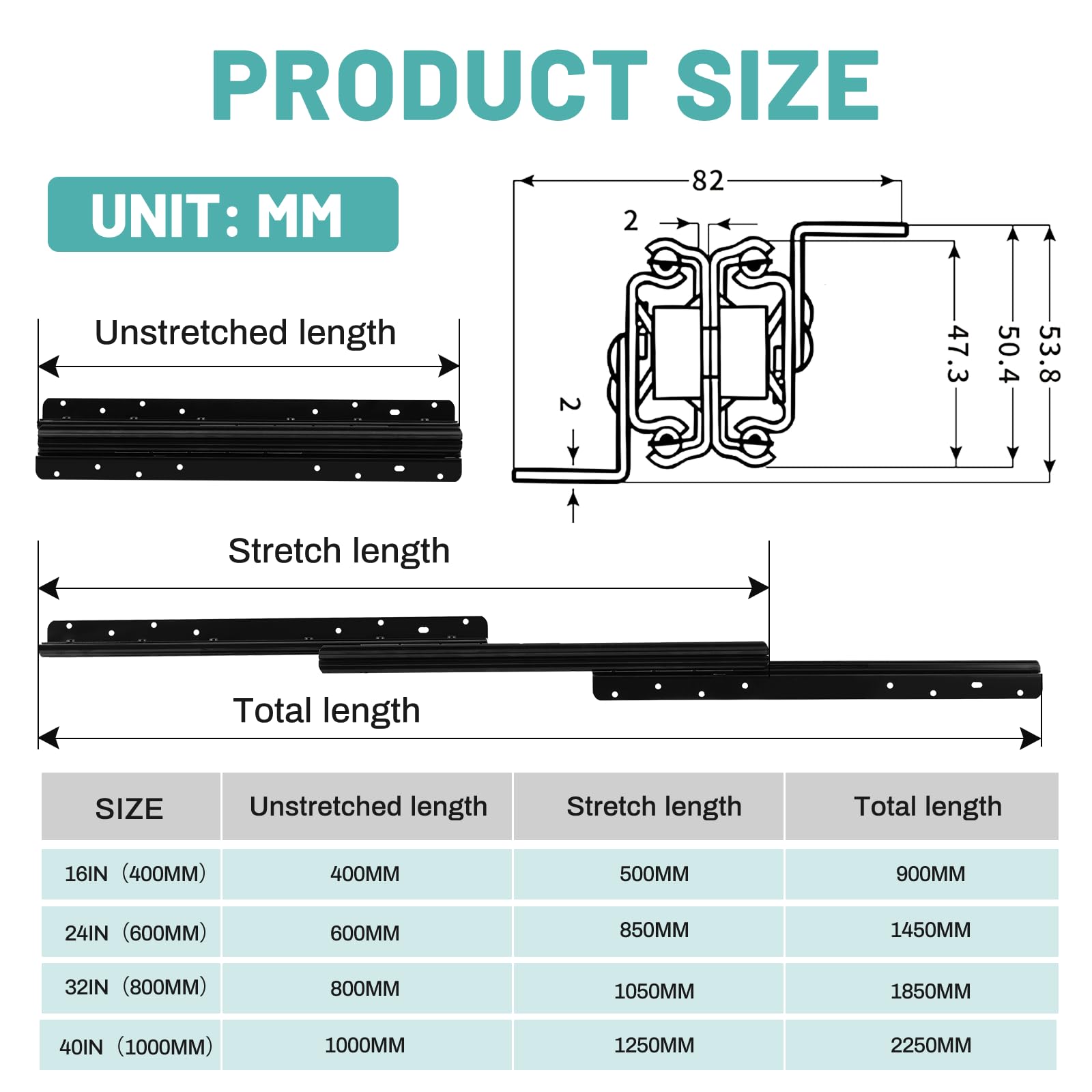 Undermount Heavy Duty Drawer Slides, 800-1850mm, 120kg Load, Bottom Mount Drawer Runners - Image 2