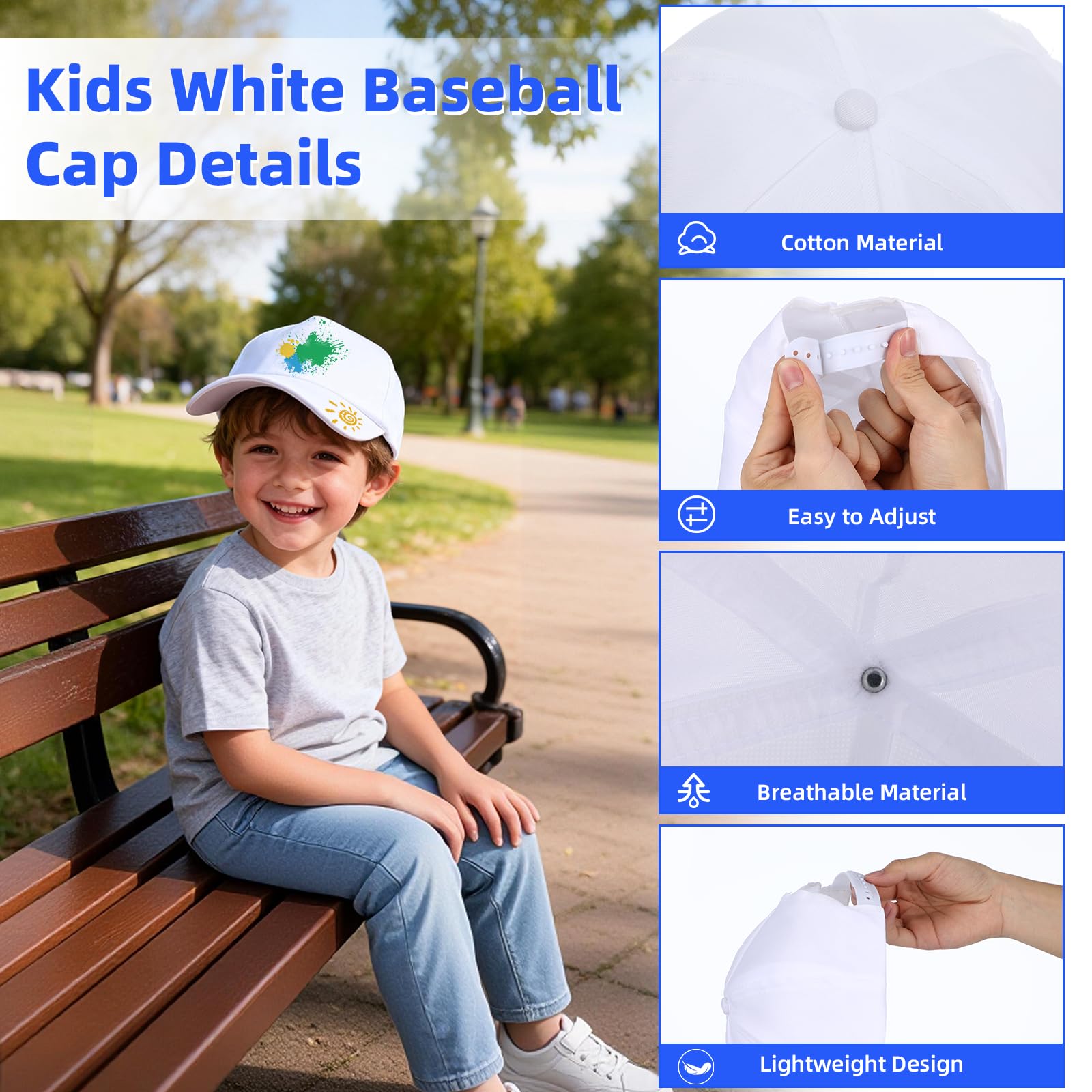 Amosfun 12 Cappellini da Baseball Fai-da-te per Bambini da Dipingere – Cappellini Creativi da Dipingere per Compleanni, Scuola, Lavoretti E Attività di Gruppo