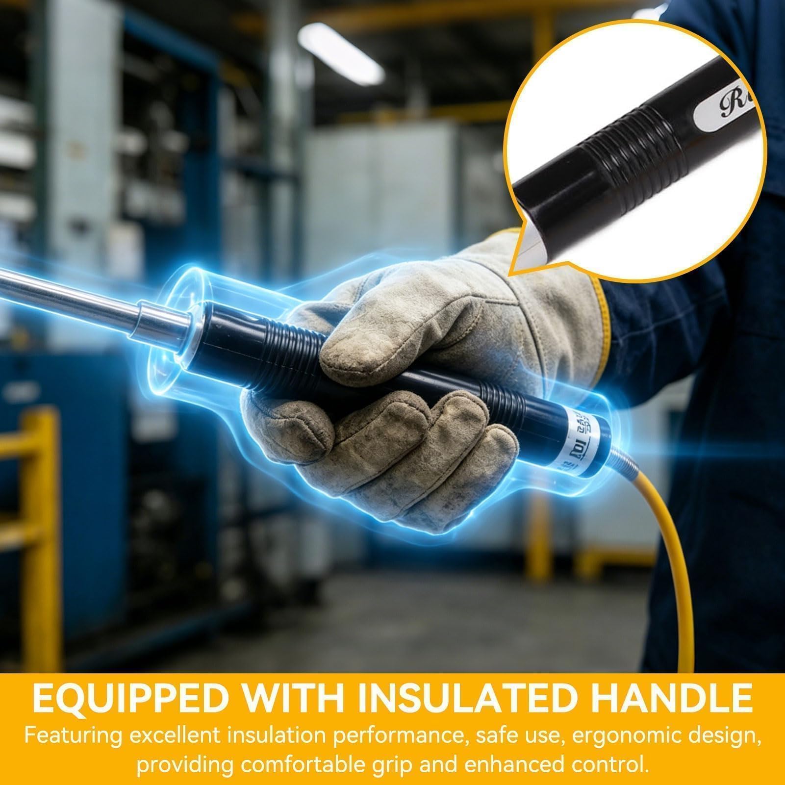Sonde Type K Air, Sonde de Température de Surface avec Poignée Isolée, Portable Aiguille Pointe Capteur de Thermocouple en Acier à Réponse Rapide pour Mesure de Température