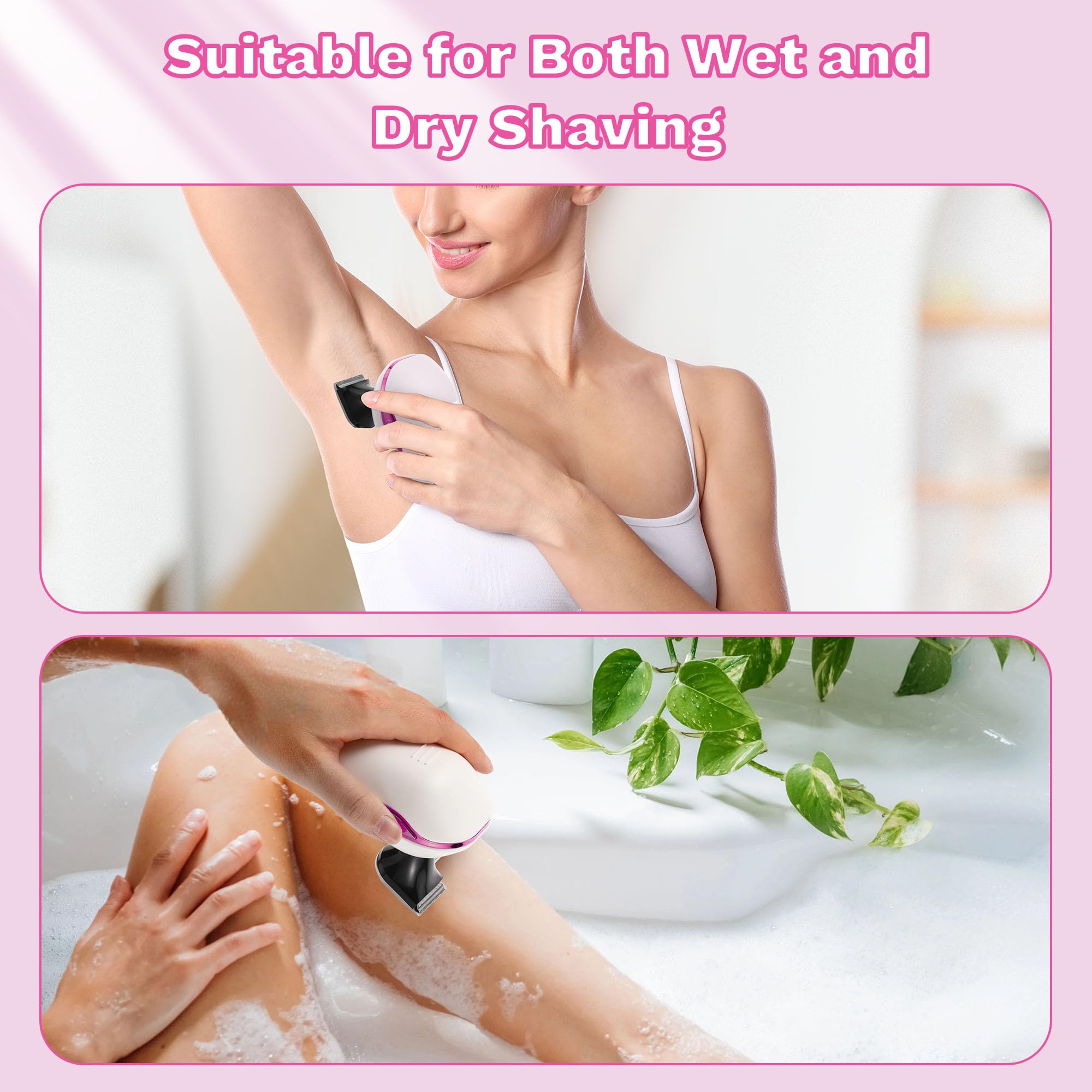5-in-1 Electric Razor for Women, Wet/Dry Rechargeable Lady Shaver