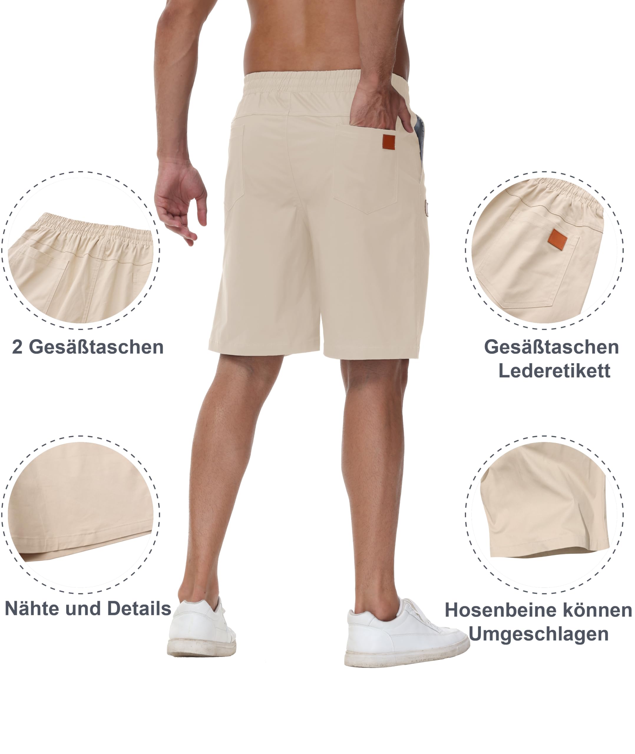 Djtnzdm Pantaloncini Uomo Estivi Bermuda Uomo Cargo Shorts Cotone Uomo Pantalone Corto con Tasche