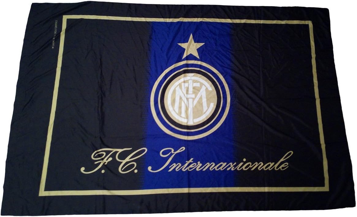 Inter Flagge 70x50 Cm - Offizielle Meisterflagge Mit 2 Sternen Und Wormark