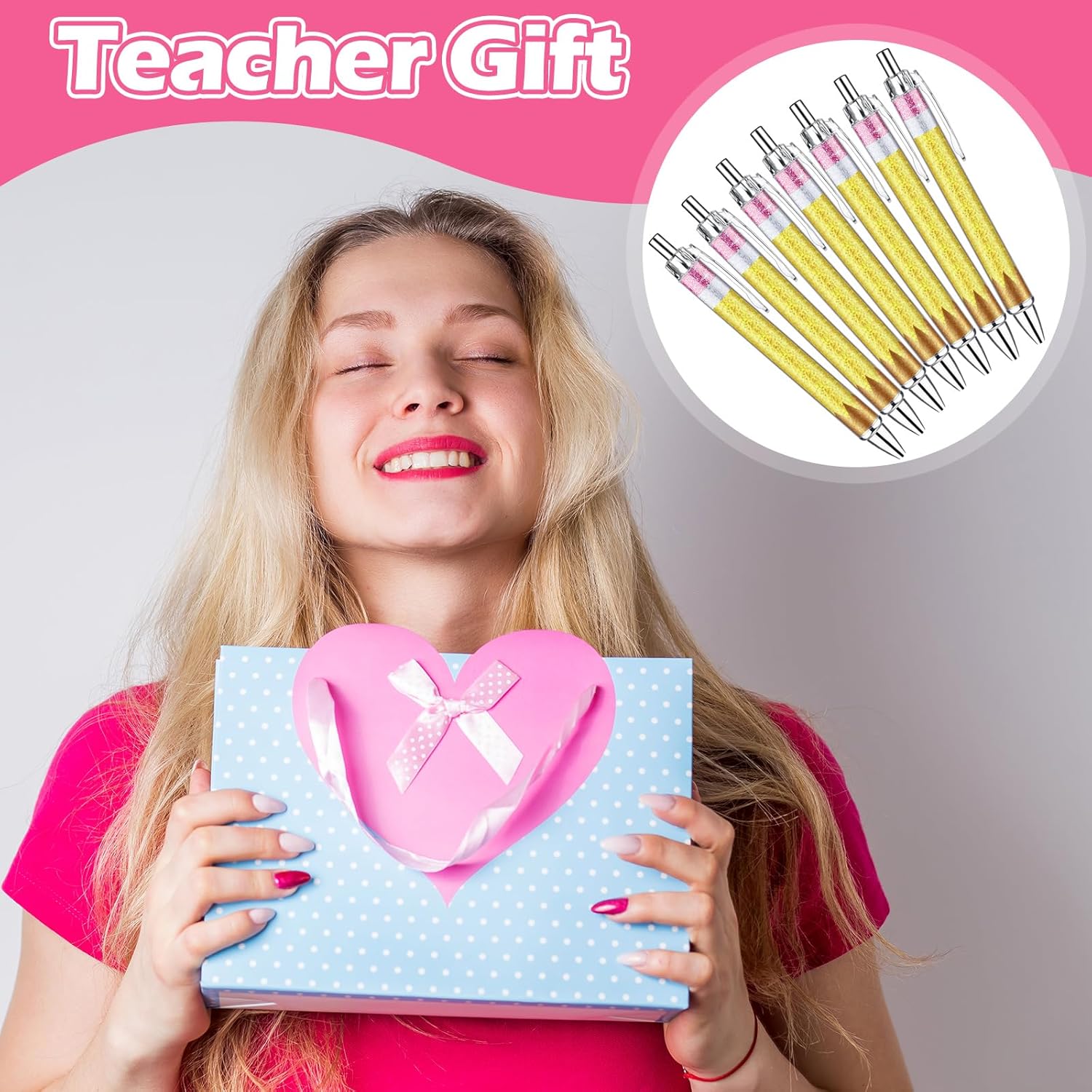24 Pcs Teachers Pens Bulk Teacher Appreciation Gifts Cute Ballpoint Pens Best Teaching Thank You Gifts for Teachers' Day Woman Nurse Coworker Staff Office Writing Stationery Supply - Image 4