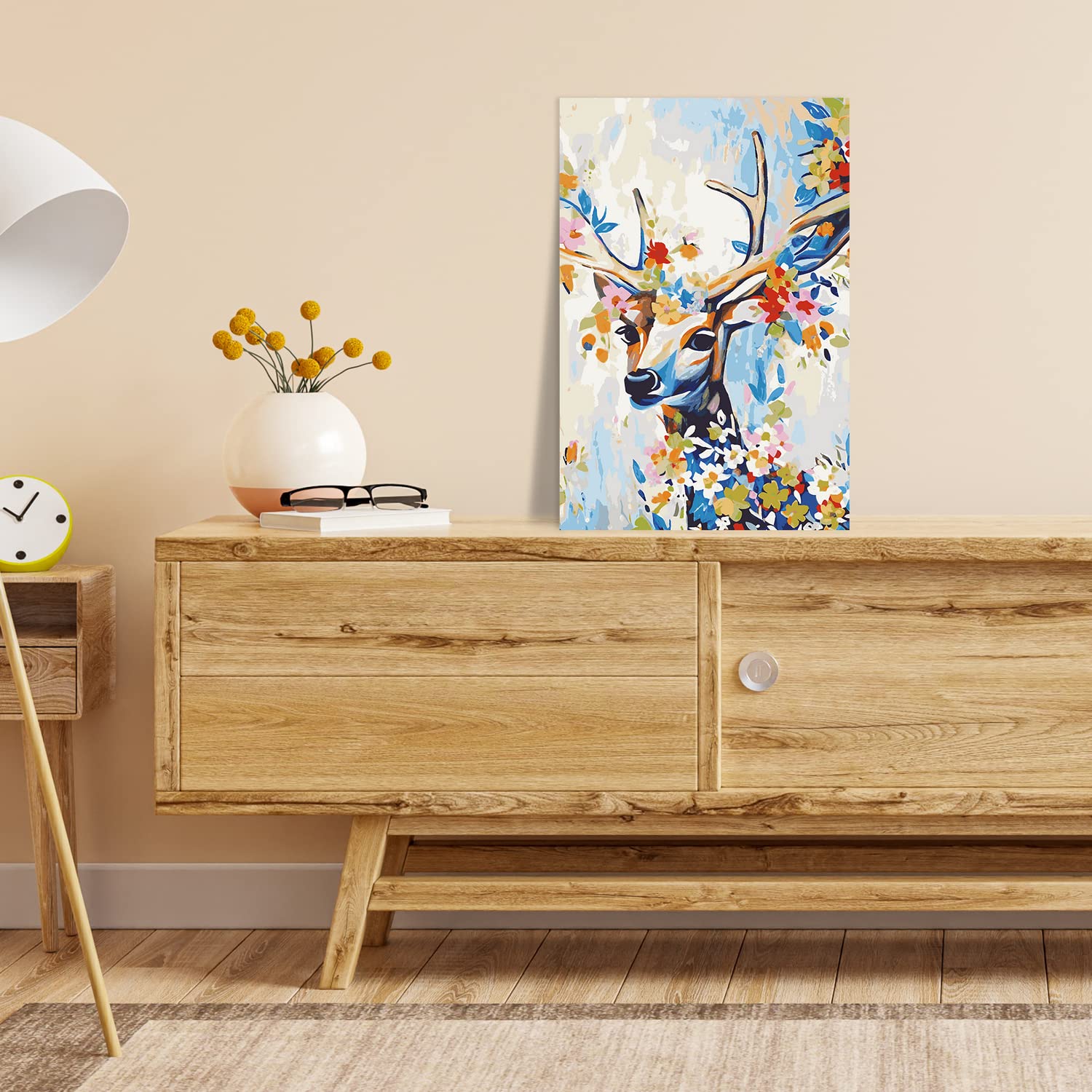 Malen nach Zahlen Erwachsene - Hirsch Hugo 90 x 60 cm groß XL Premium-Malset ohne Rahmen, Hergestellt in unserer Produktion in Deutschland, Kreative