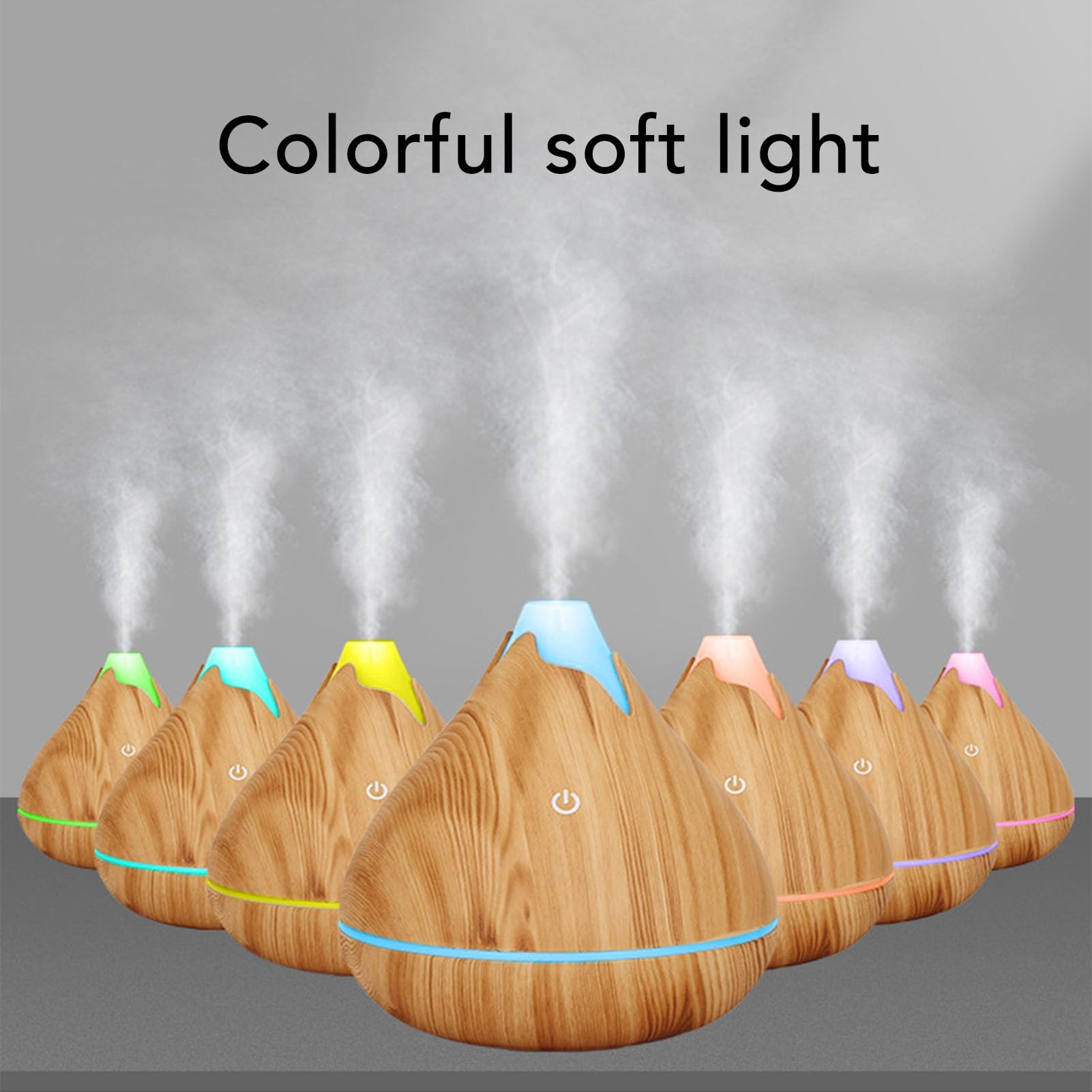 Multi Functional Humidifier, Desktop USB Humidifier 350ml ABS for Office