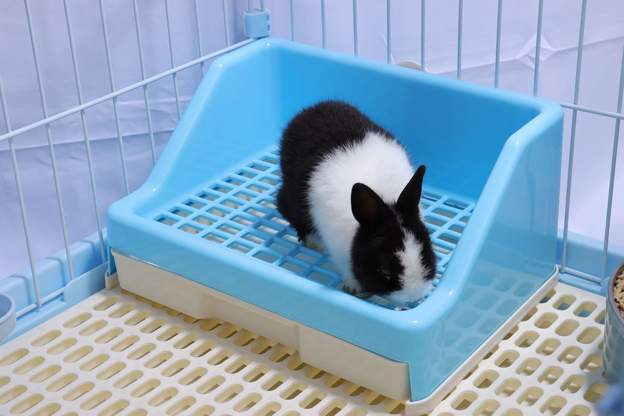 RUBYHOME Rabbit Litter Box with Drawer,Potty Trainer Corner Toilet