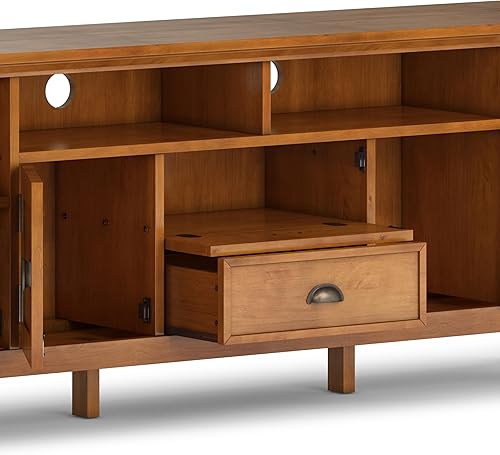 Miniatura 6 de SIMPLIHOME Redmond - Soporte universal alto para TV de madera maciza, 72 pulgadas de ancho, transitorio, para televisores de pantalla plana de hasta