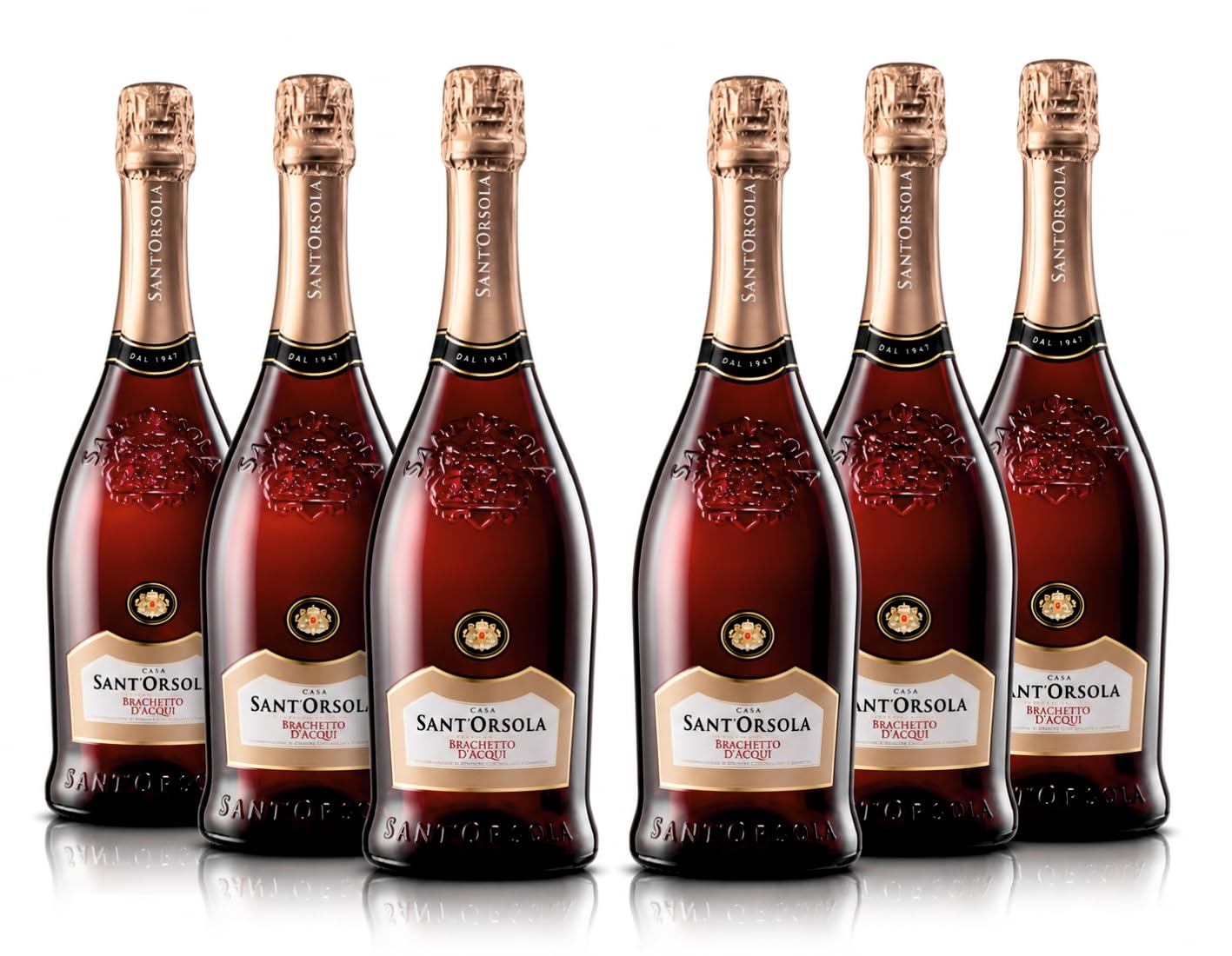 Sant'Orsola Brachetto d'Acqui D.O.C.G. Vin Doux Petillant Italien Set de 6 Bouteilles x 75 cl