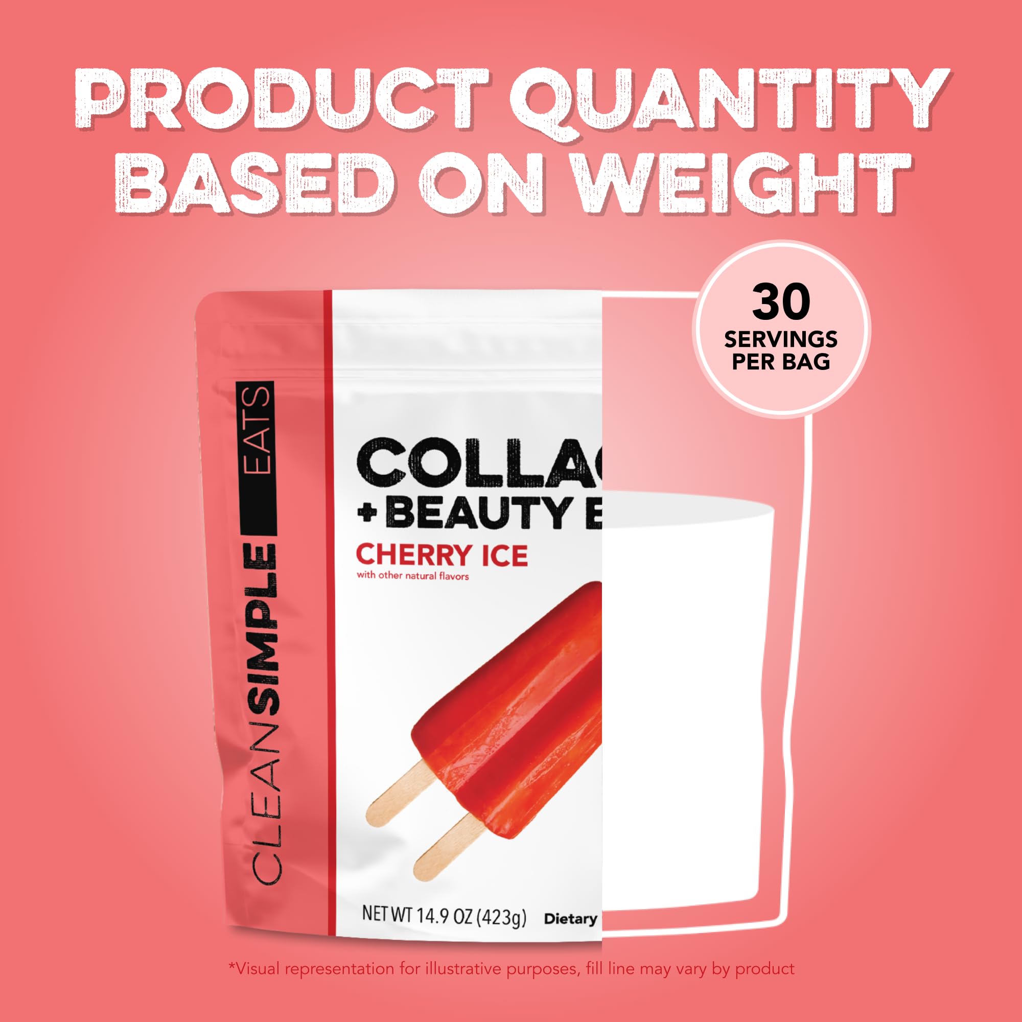 Clean Simple Eats Collagen + Beauty Blend, Cherry Ice, 30 Servings — Amazon image 5