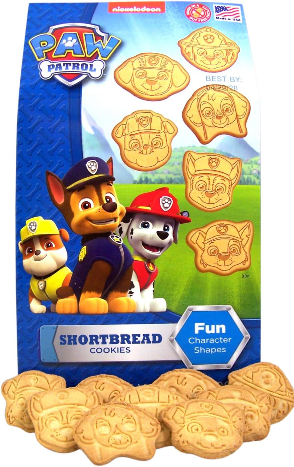 Paw Patrol Character Shaped Shortbread Cookies, 7 oz Box