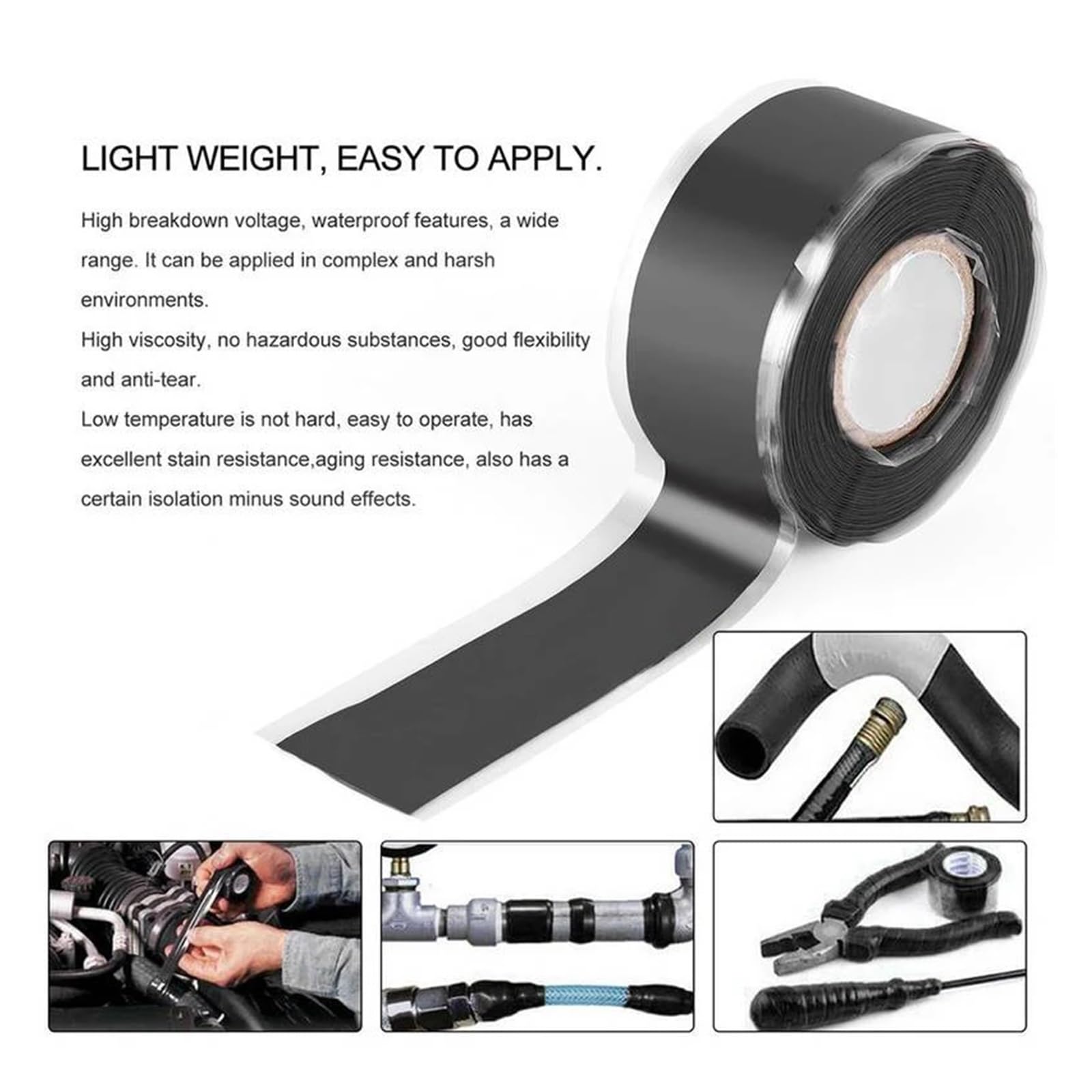 rellenar la cinta de sellado, Adhesivo de silicona for baño, tira selladora, cinta selladora, negra, 1,5 m, 25 mm, 0,5 mm, 1-5 unidades(4pcs)