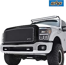 EAG Front Rivet Matte Black Stainless Steel Wire Mesh Grill With Shell Fit for 2011-2016 Ford Super Duty F250/F350/F450/F550 - coolthings.us
