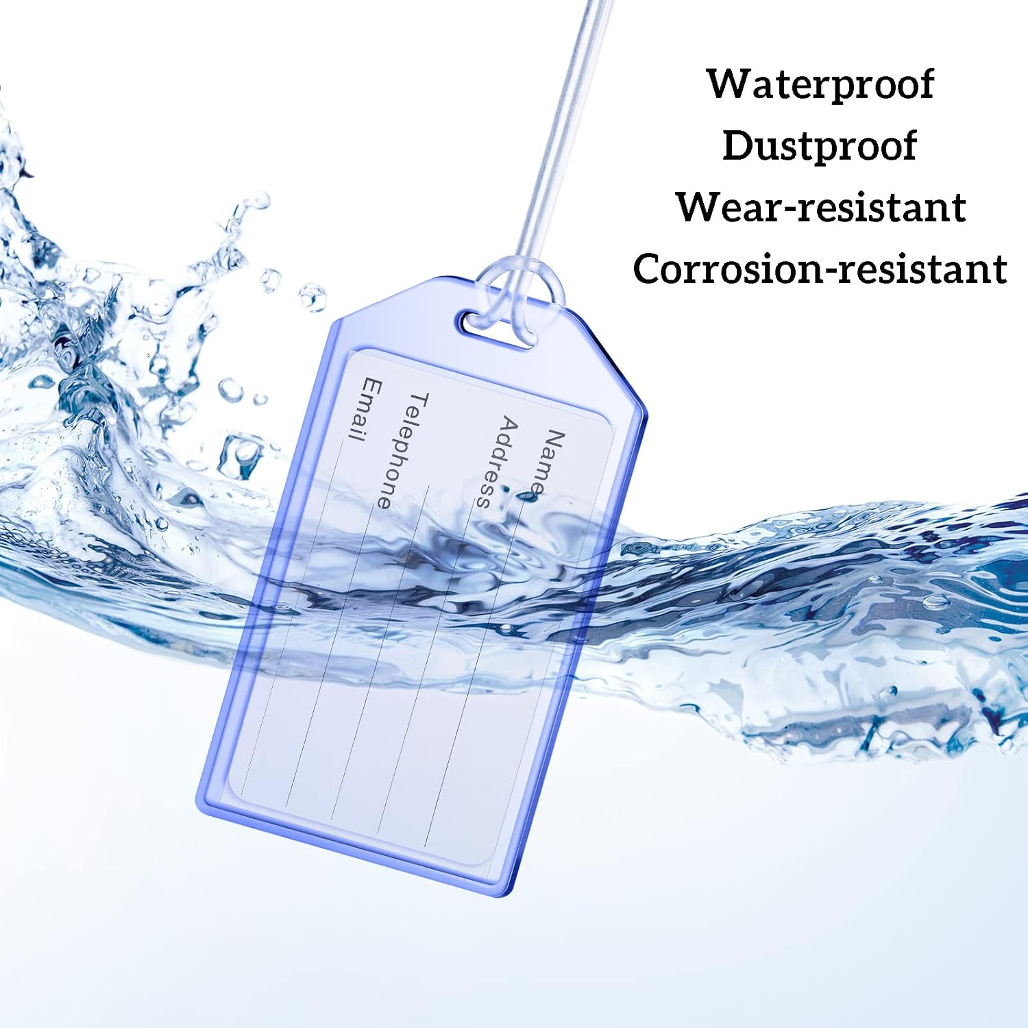 40 Pack Clear Cruise Luggage Tags with Loops Heavy Duty PVC Tag Suitcases Identification ID Card with Business Card Insert - Image 4