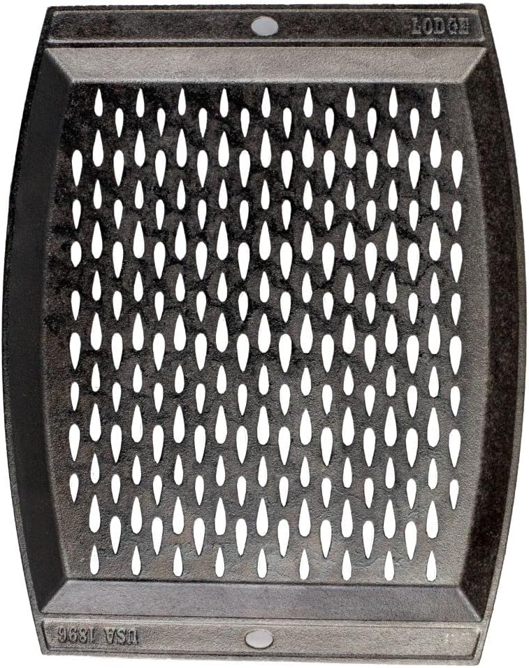 Lodge L15RCGT 15"x12" Cast Iron Grill Topper, Black