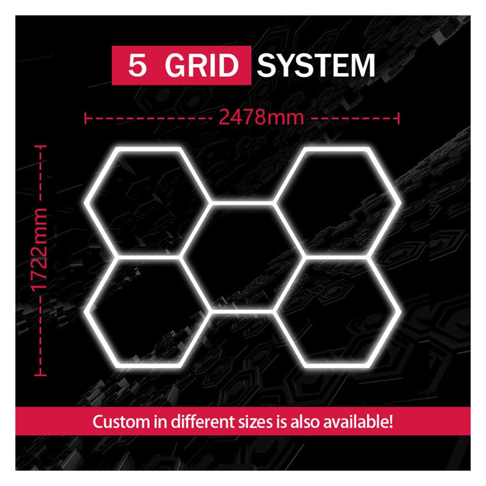 Amazon.co.jp : 六角形LEDシーリングライト、ガレージ、作業場