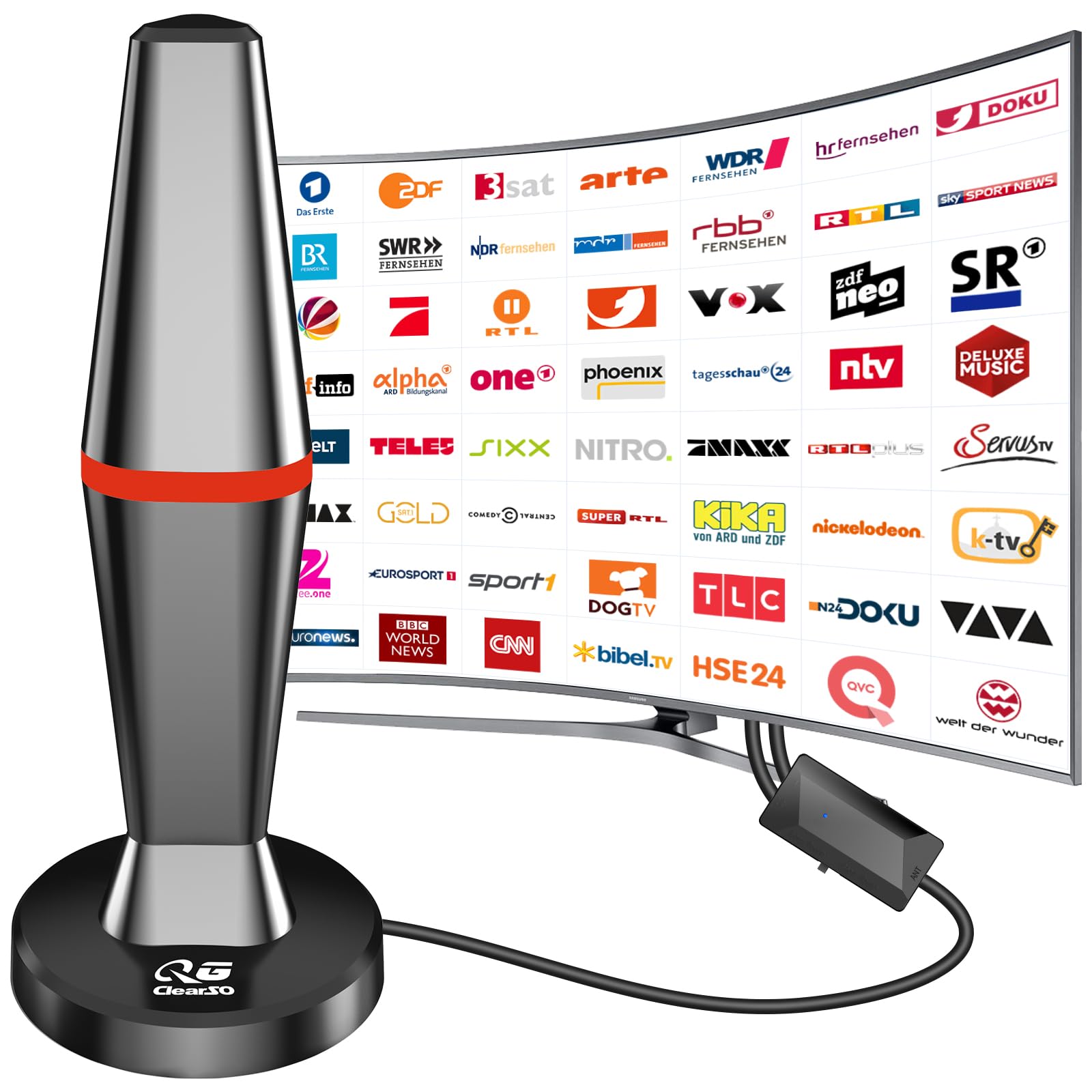 TV-Antenne für digitalen Empfang, Innen- und Außenbereich