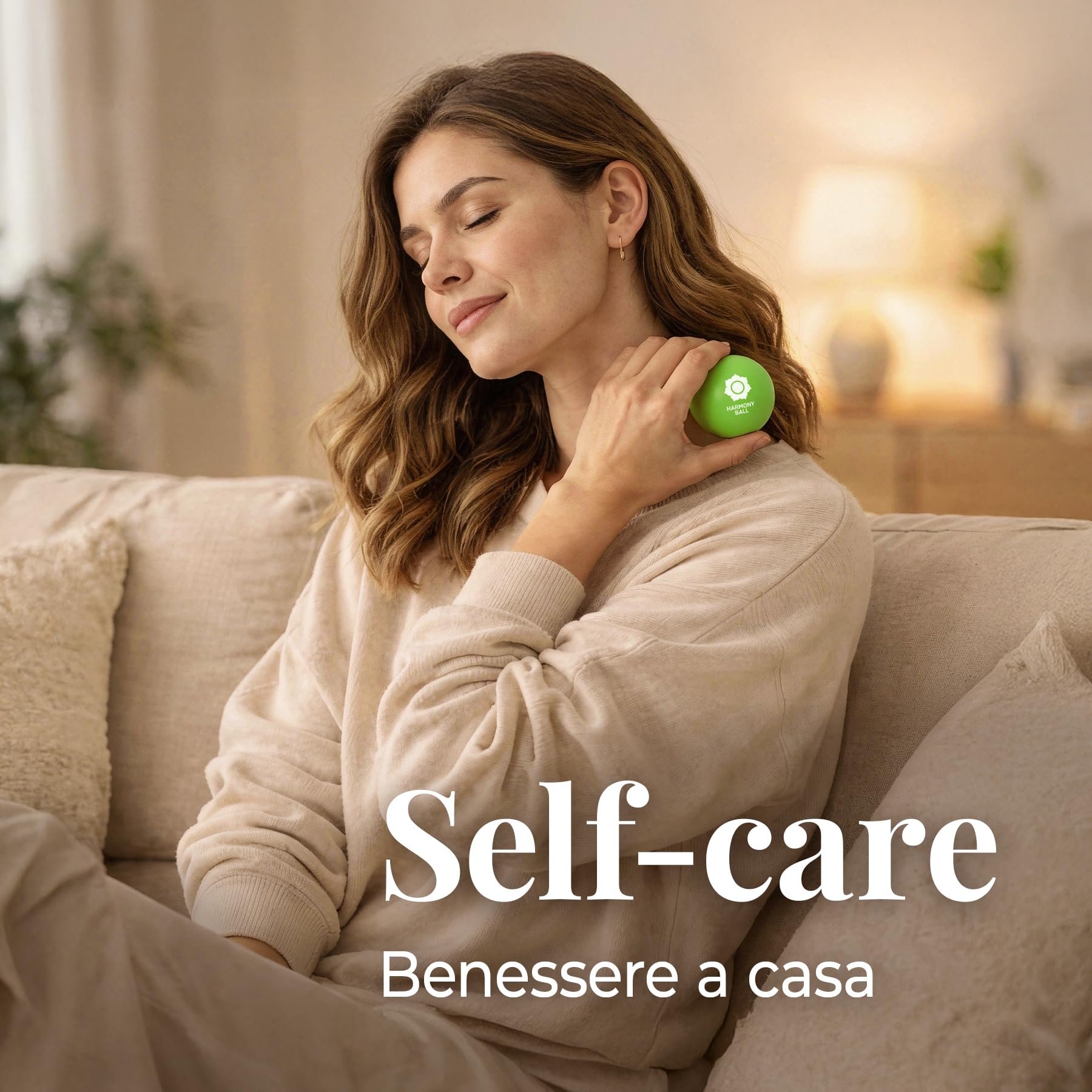Pallina da massaggio in caucciù naturale, set da 2 pezzi, conrete inclusa, dimensioni delle palline 6,3 cm/7,2 cm, piacevolmente flessibile, ideale per automassaggi e massaggi delle fasce muscolari